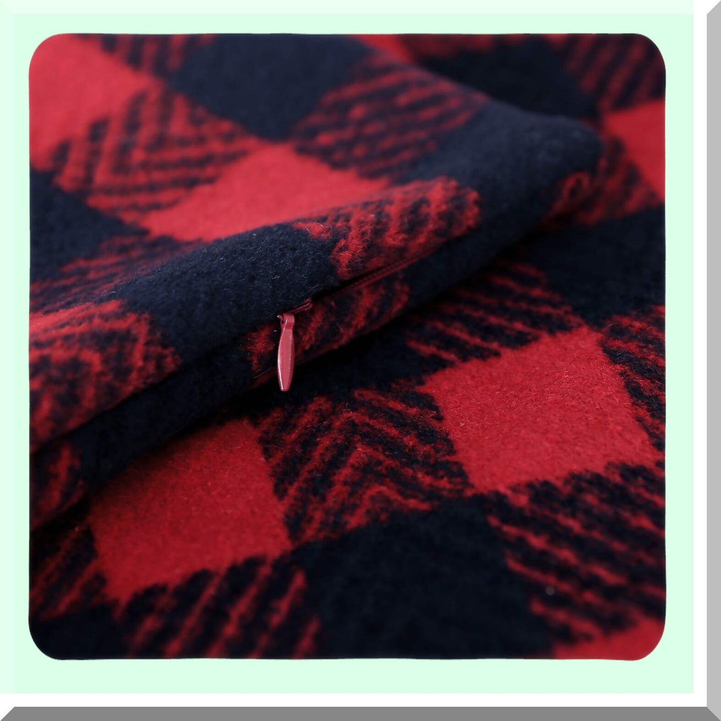 Tartan Plaid Sofa Pillow Covers Set - Red & Navy Blue Decorative Cushion Cases 18x18 - Scottish Throw Pillow Covers - Pack of 4