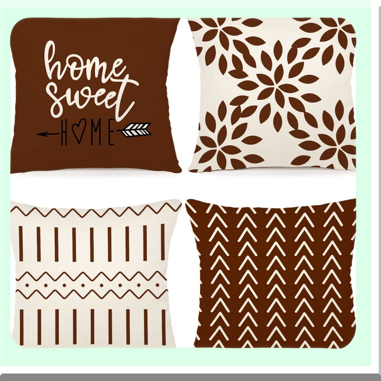 Wine Red Linen Pillow Covers - Set of 4, Modern Sofa Throw Pillow Case, Decorative Outdoor Fabric Cushion Cover for Couch Bed Car 18x18 inches