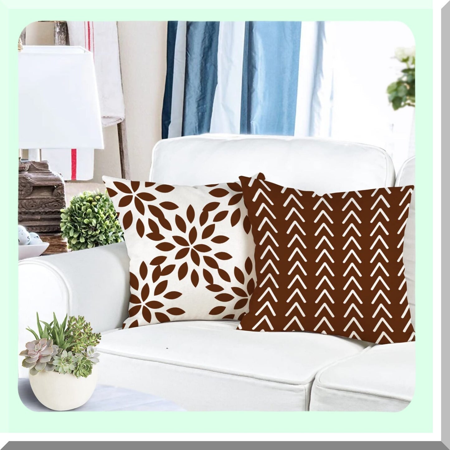 Wine Red Linen Pillow Covers - Set of 4, Modern Sofa Throw Pillow Case, Decorative Outdoor Fabric Cushion Cover for Couch Bed Car 18x18 inches