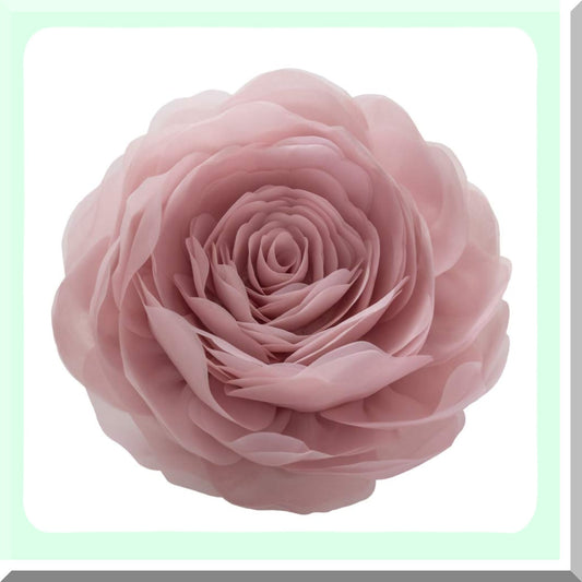 Floral Bliss Round Pillowcase - Aesthetic Dusty Pink Cushion Cover for Bedroom, Bed, Couch, Chair, Car - 12 Inch Decorative Accent Pillow