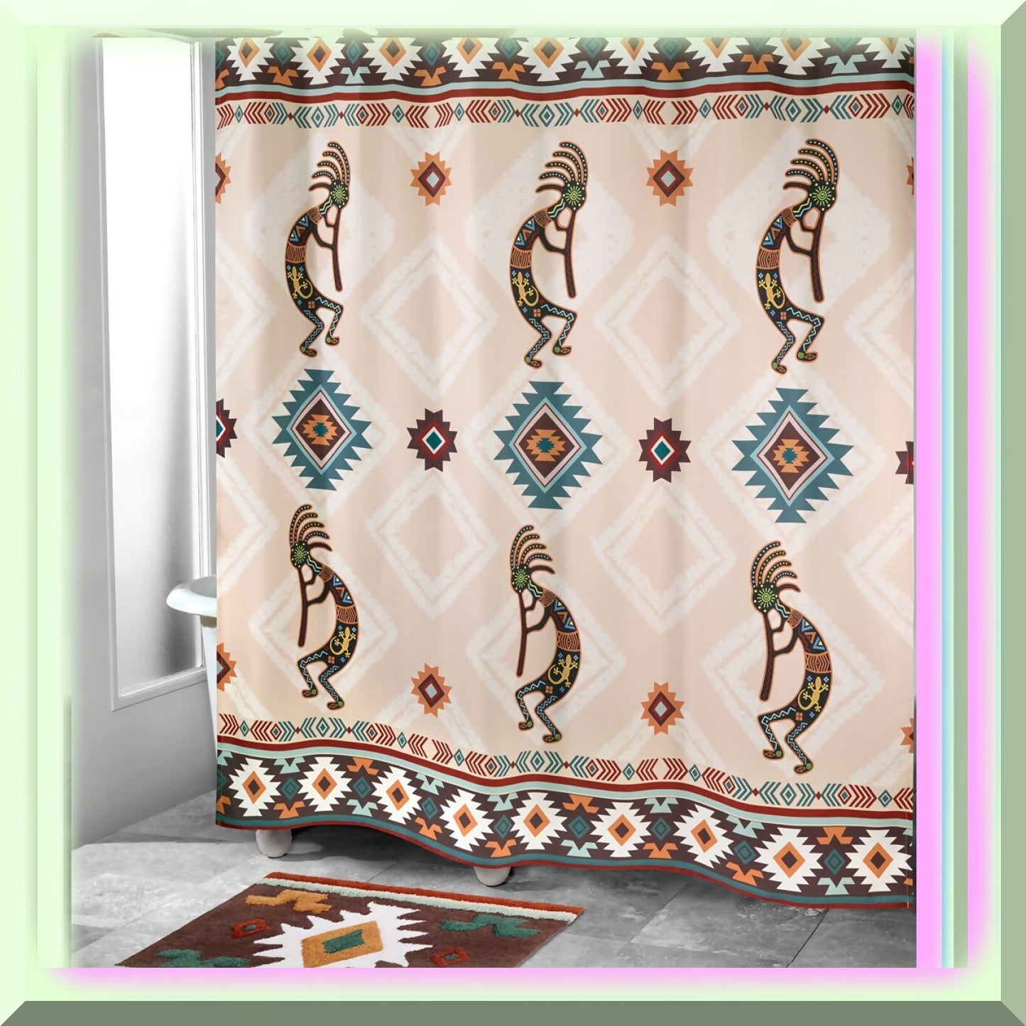 Cotton Bath Rug 20"x30" Navajo Dance Collection