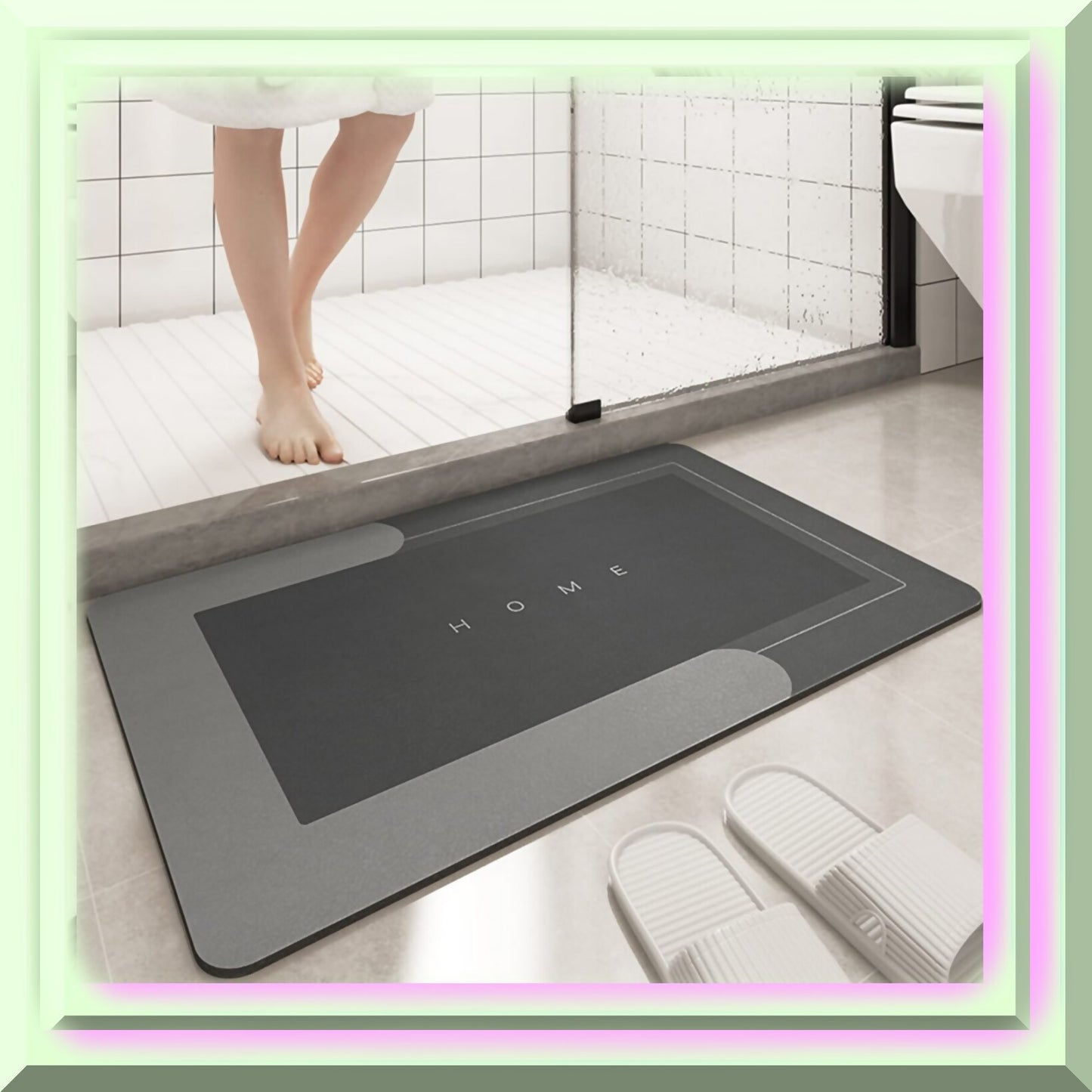 Super Absorbent Bathroom Floor Mat 40x60cm Dark Gray