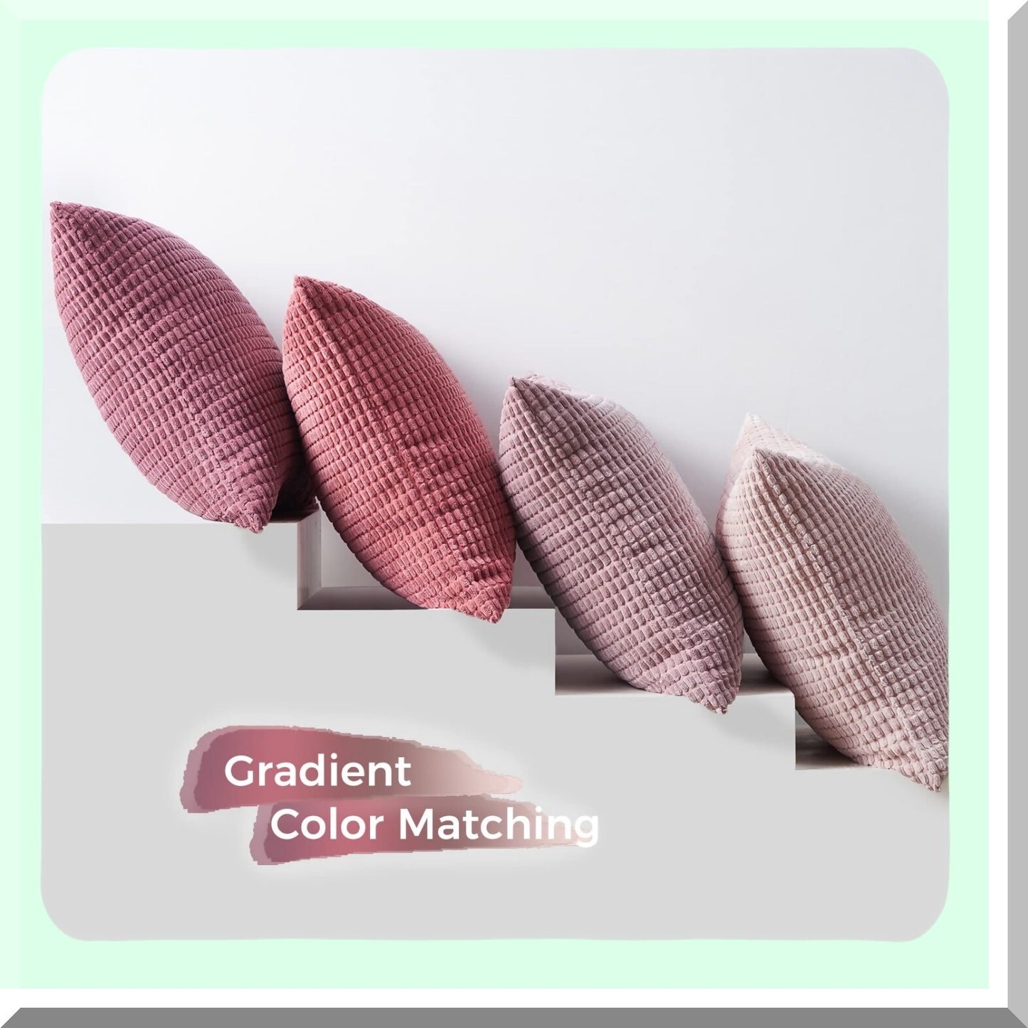 Pink Bliss Cozy Cushion Covers - Set of 4 | Fluffy Corduroy Throw Pillow Cases for Living Room & Bedroom Decor | 18x18 Inch Blush/Rose/Hot Pink | Coquette Aesthetic Home Accessories