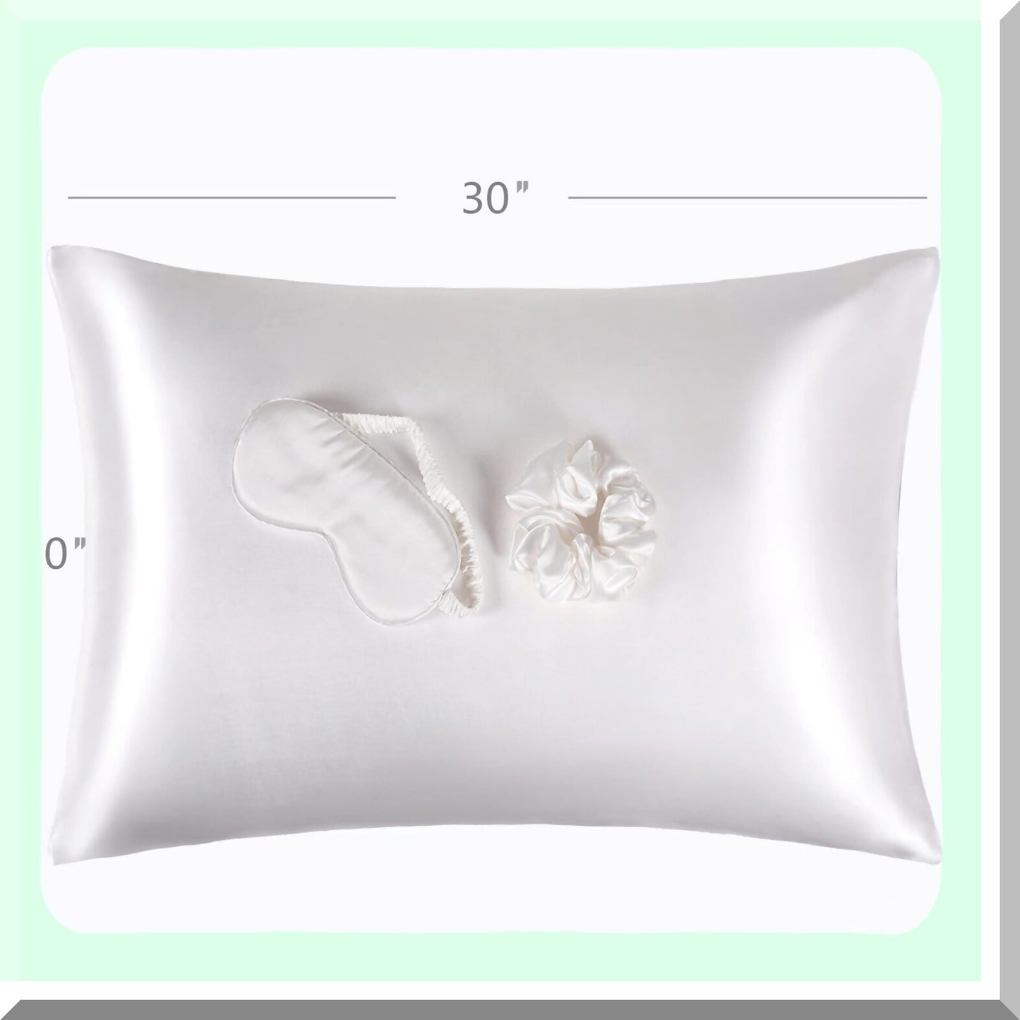 Luxury Hair-Saving Silk Pillowcase Set - Ivory Queen Size Pillowcases with Scrunchie - White Envelope Closure Sleep Set