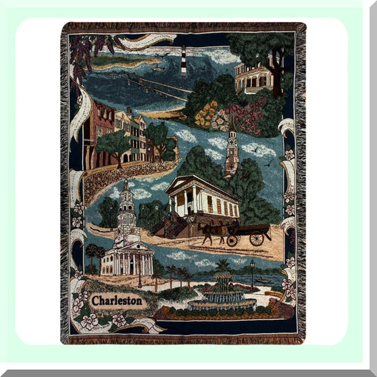 Heritage Weave Charleston Tapestry Throw - 68-Inch Home Decor Blanket