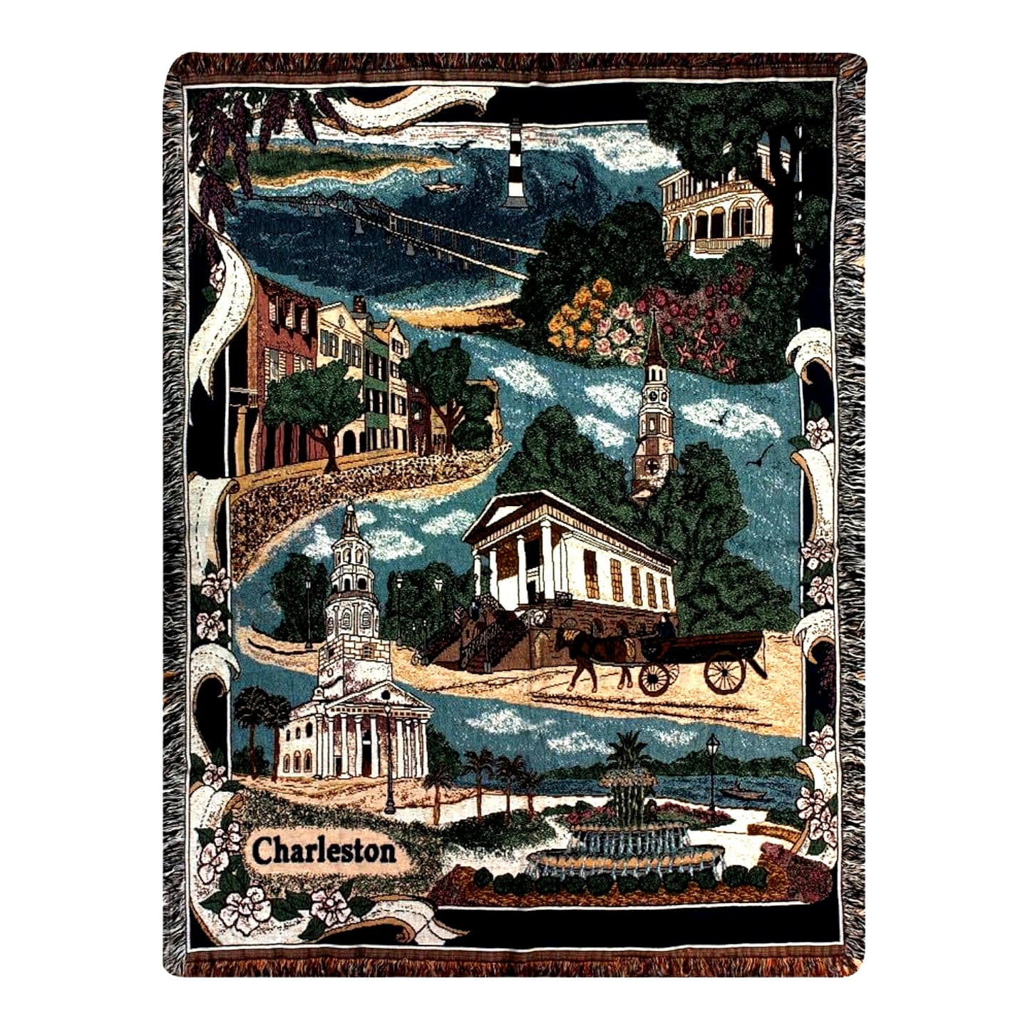 Heritage Weave Charleston Tapestry Throw - 68-Inch Home Decor Blanket