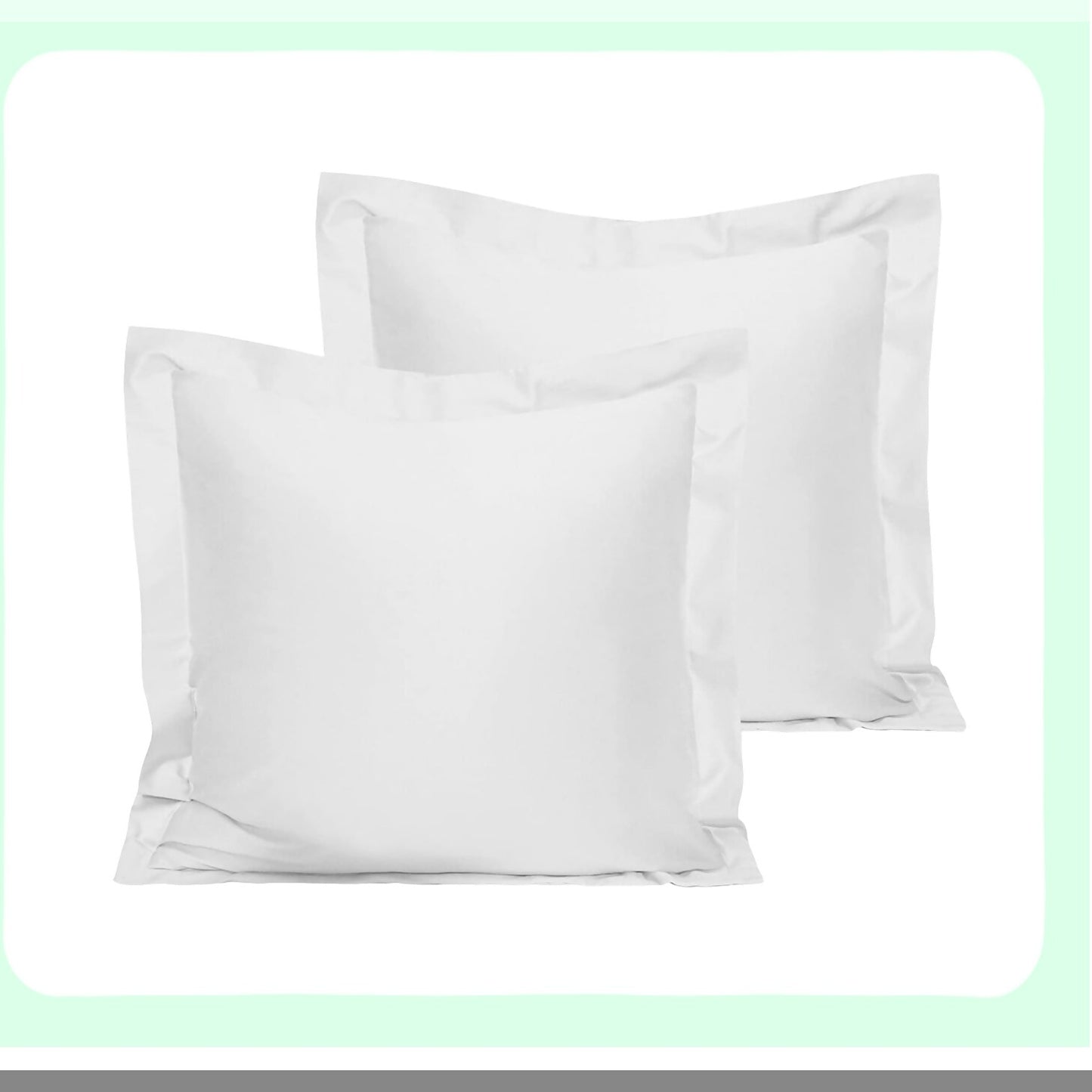 Luxury Cotton Euro Pillow Sham Covers - Set of 2, 26x26 Inch Cushion Cover, 1000 Thread Count White Solid - European Sized Bedding Accessories