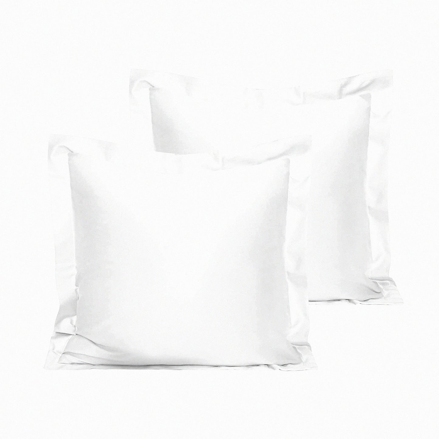 Luxury Cotton Euro Pillow Sham Covers - Set of 2, 26x26 Inch Cushion Cover, 1000 Thread Count White Solid - European Sized Bedding Accessories