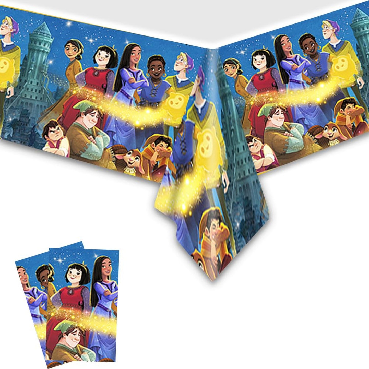 Disposable Wish Tablecloths for Kid and Baby Shower 70"X42" 2-Pack