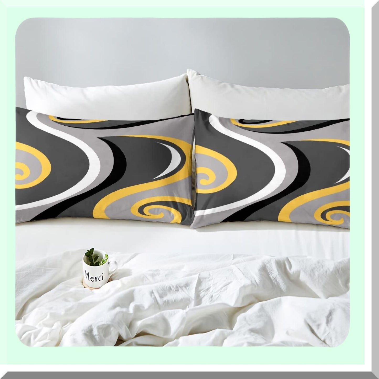 Trippy Swirl Geometric Comforter Set - Retro Stripe Queen Size 3Pcs - Farmhouse Abstract Circle Bedding for Men Women Bedroom Decor