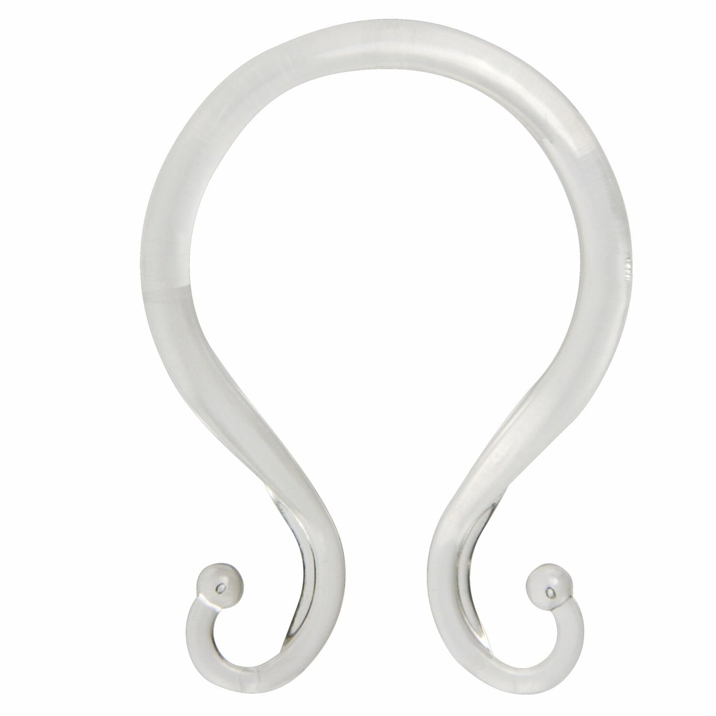 Set of 12 Clear Plastic Shower Curtain Hooks