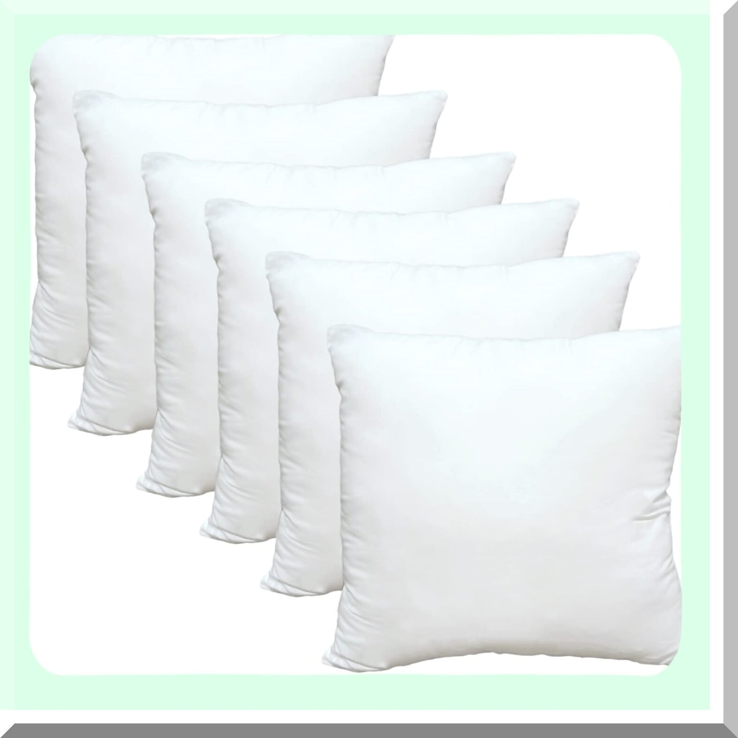 PlushComfort 18x18 Luxury Pillow Inserts - Set of 6 | Hypoallergenic Ultra Soft White Polyester Microfiber | Durable Couch Cushion Fillers | Premium Quality