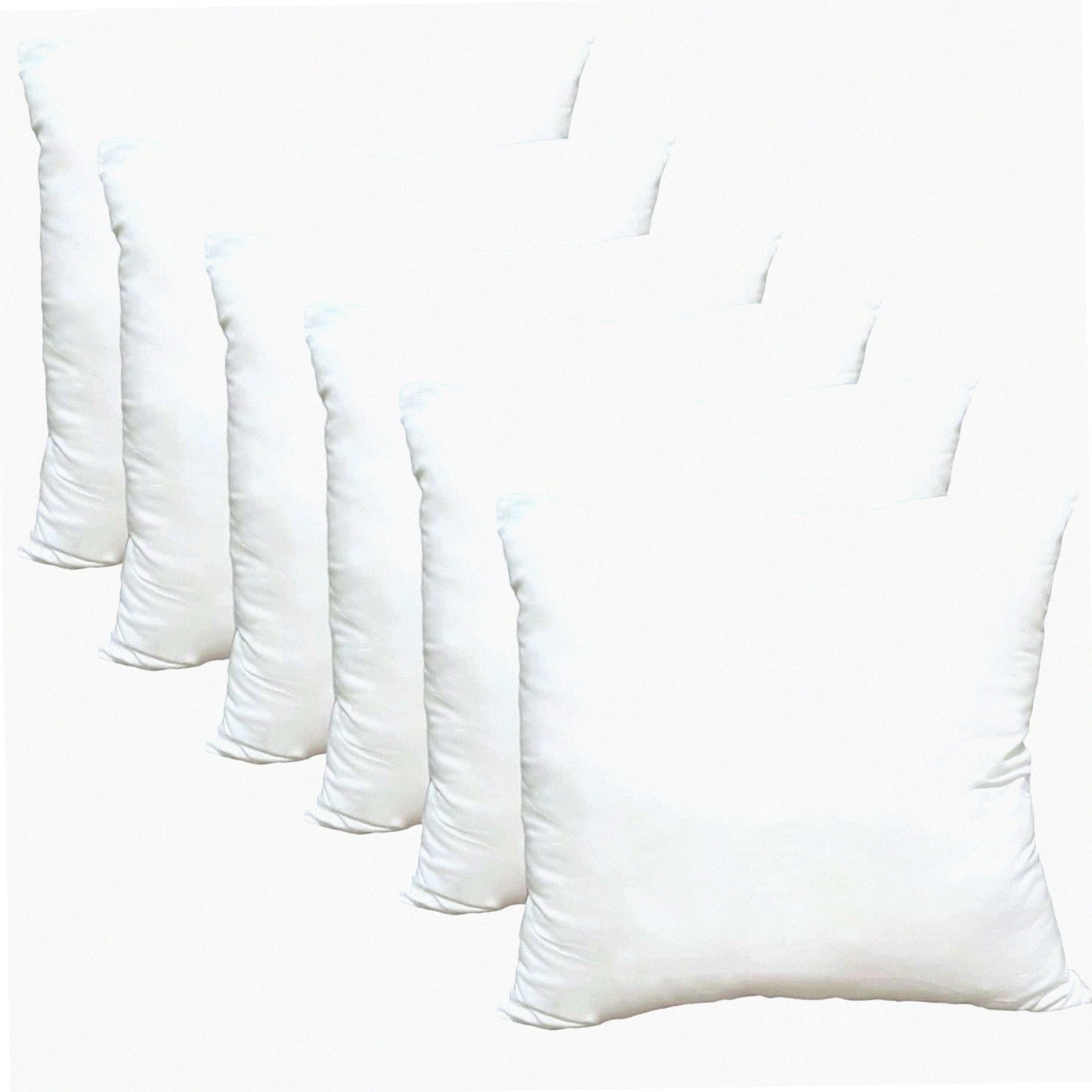 PlushComfort 18x18 Luxury Pillow Inserts - Set of 6 | Hypoallergenic Ultra Soft White Polyester Microfiber | Durable Couch Cushion Fillers | Premium Quality