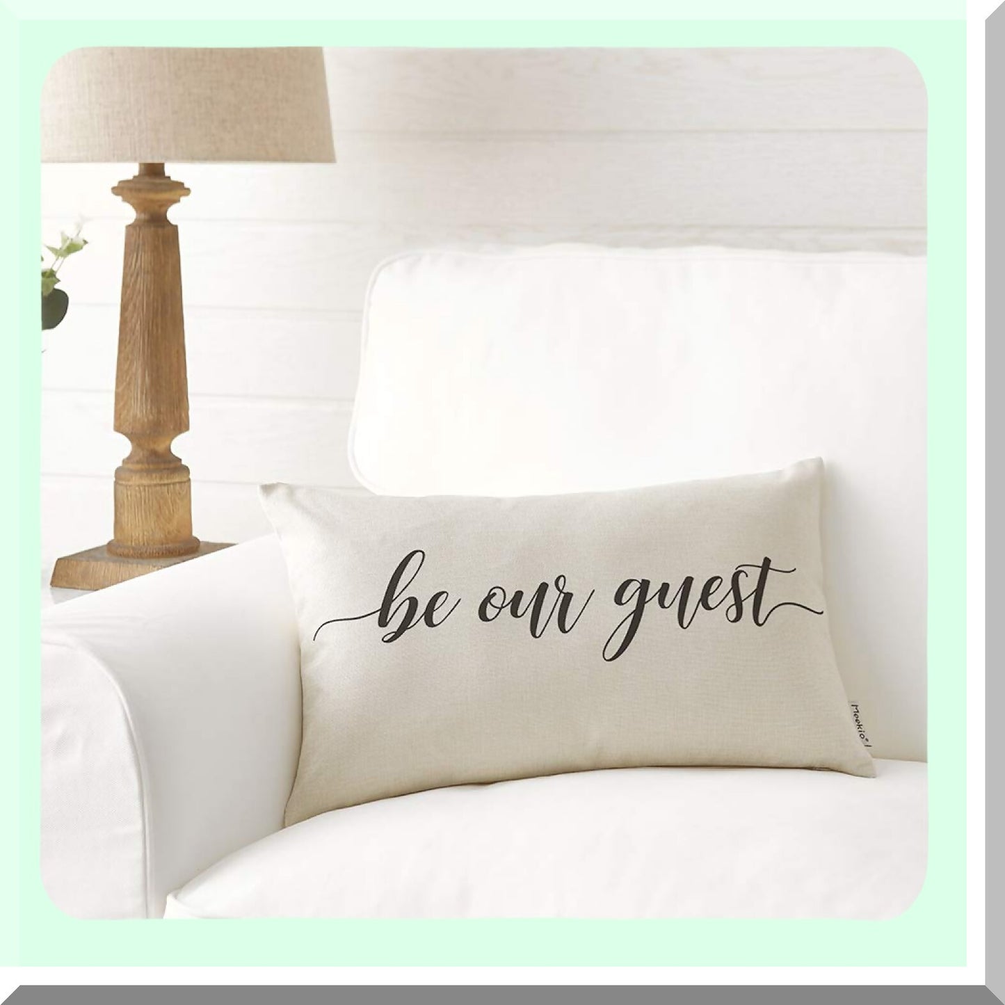 Rustic Guest Quote Lumbar Pillow - Farmhouse Decorative Cushion Cover for Guest Room - 12" x 20" Saying Farmhouse Pillow Cover