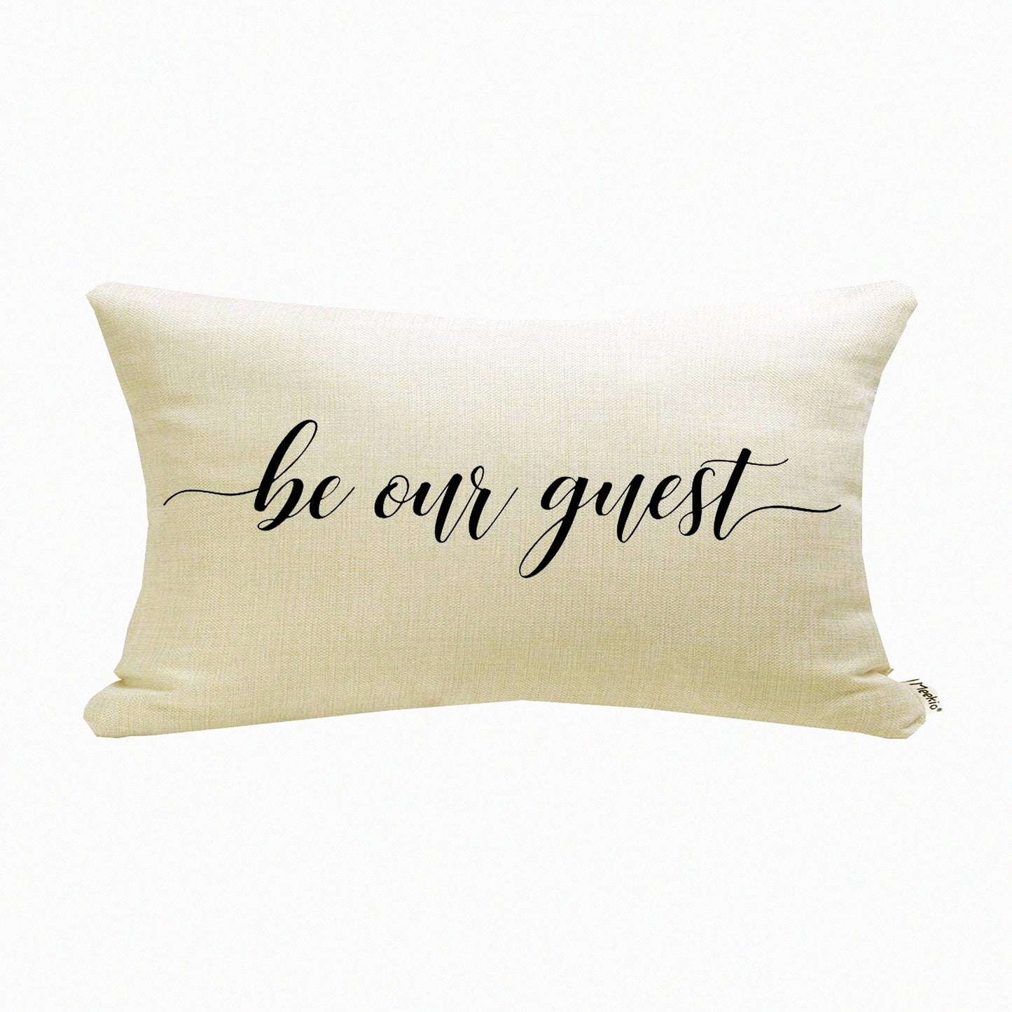 Rustic Guest Quote Lumbar Pillow - Farmhouse Decorative Cushion Cover for Guest Room - 12" x 20" Saying Farmhouse Pillow Cover