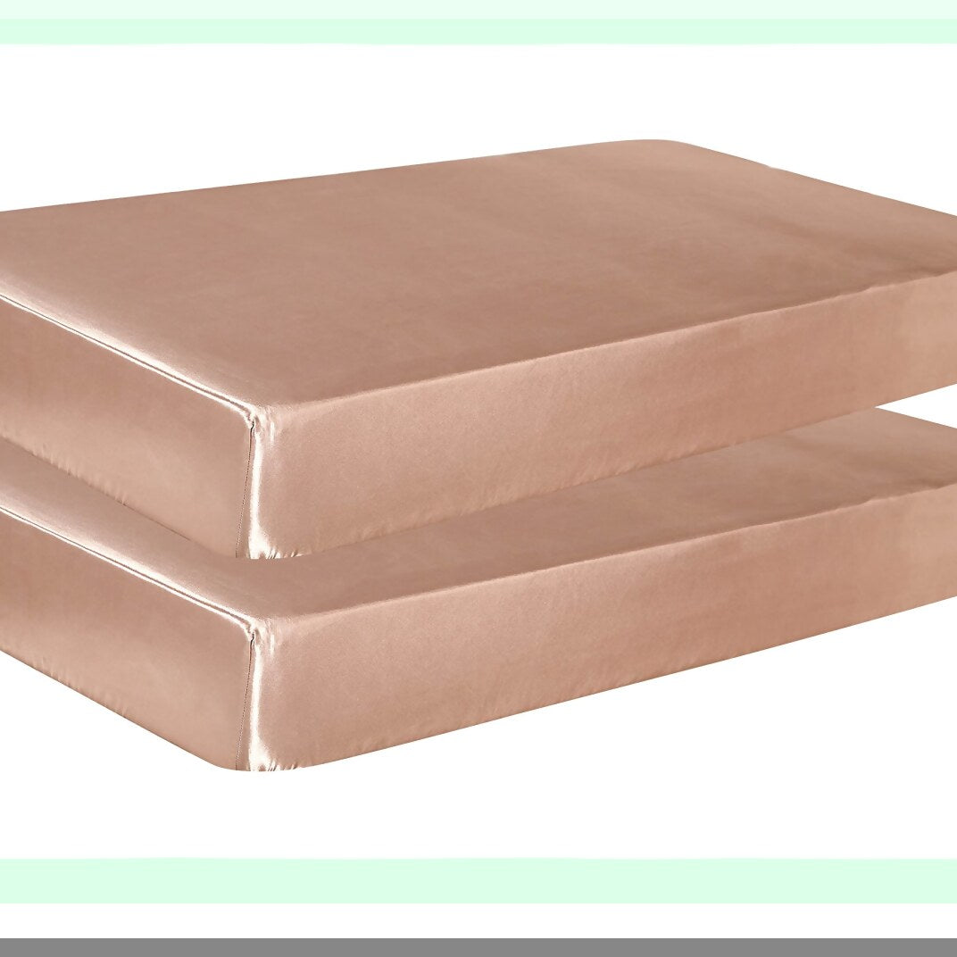 SensiSilk Baby Crib Sheet Set - 2 Pack Neutral Colors, Soft Fitted Sheets for Standard Size Mattress, Gentle on Sensitive Hair, Uni Toddler Bedding