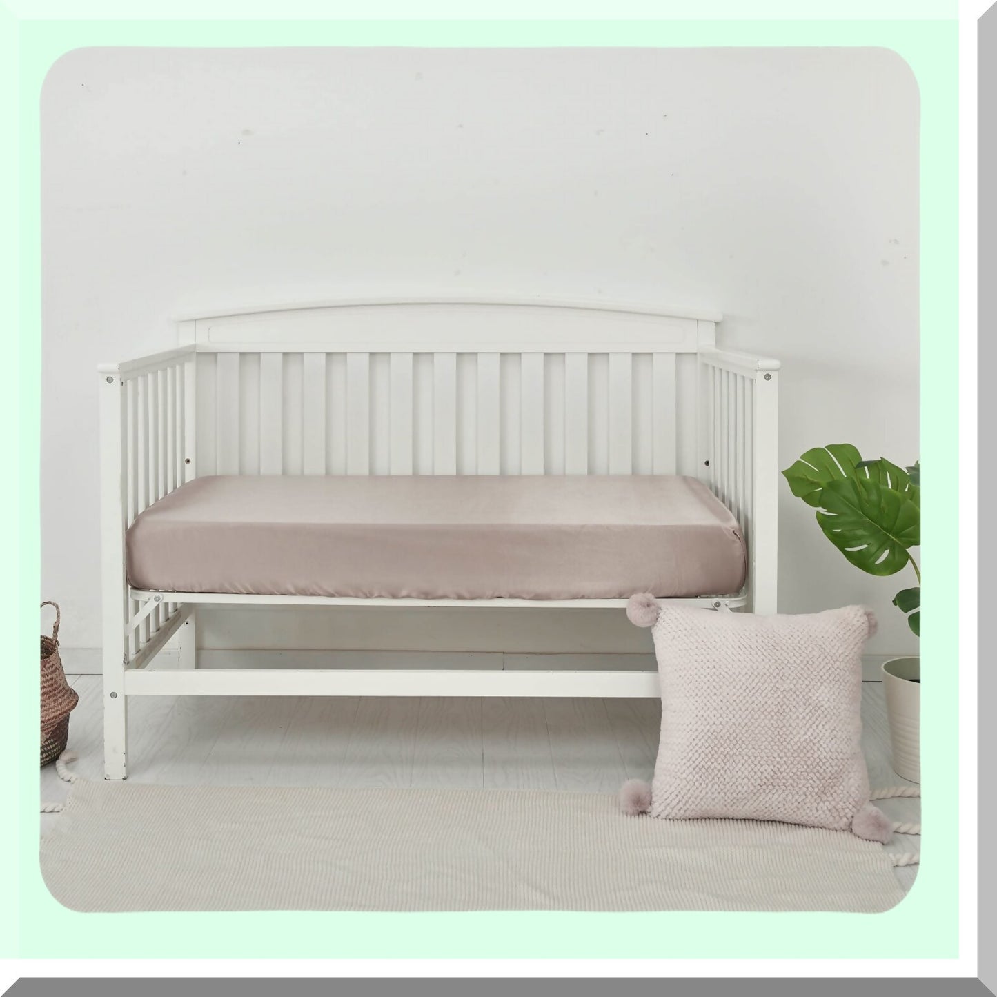 SensiSilk Baby Crib Sheet Set - 2 Pack Neutral Colors, Soft Fitted Sheets for Standard Size Mattress, Gentle on Sensitive Hair, Uni Toddler Bedding