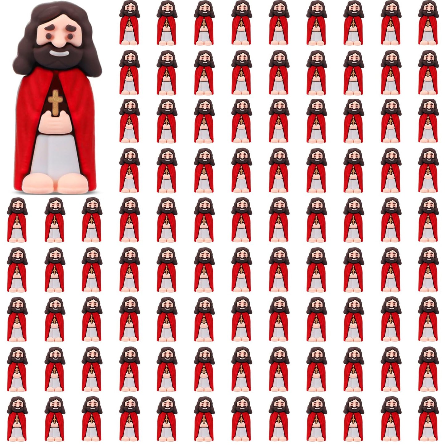 Mini Jesus Figurine Set for Religious Party Decorations