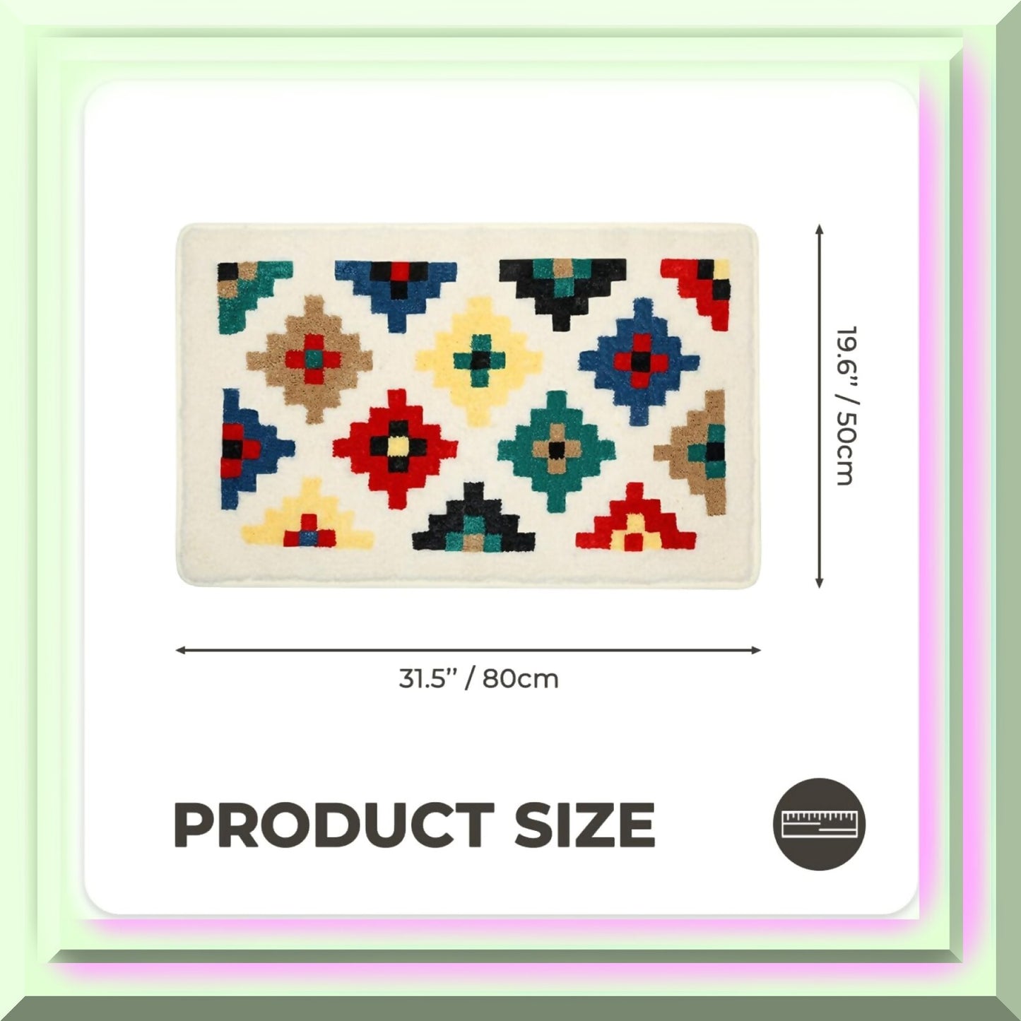 Buffalo Plaid Microfiber Bath Mat 19.6 x 31.5 Inches