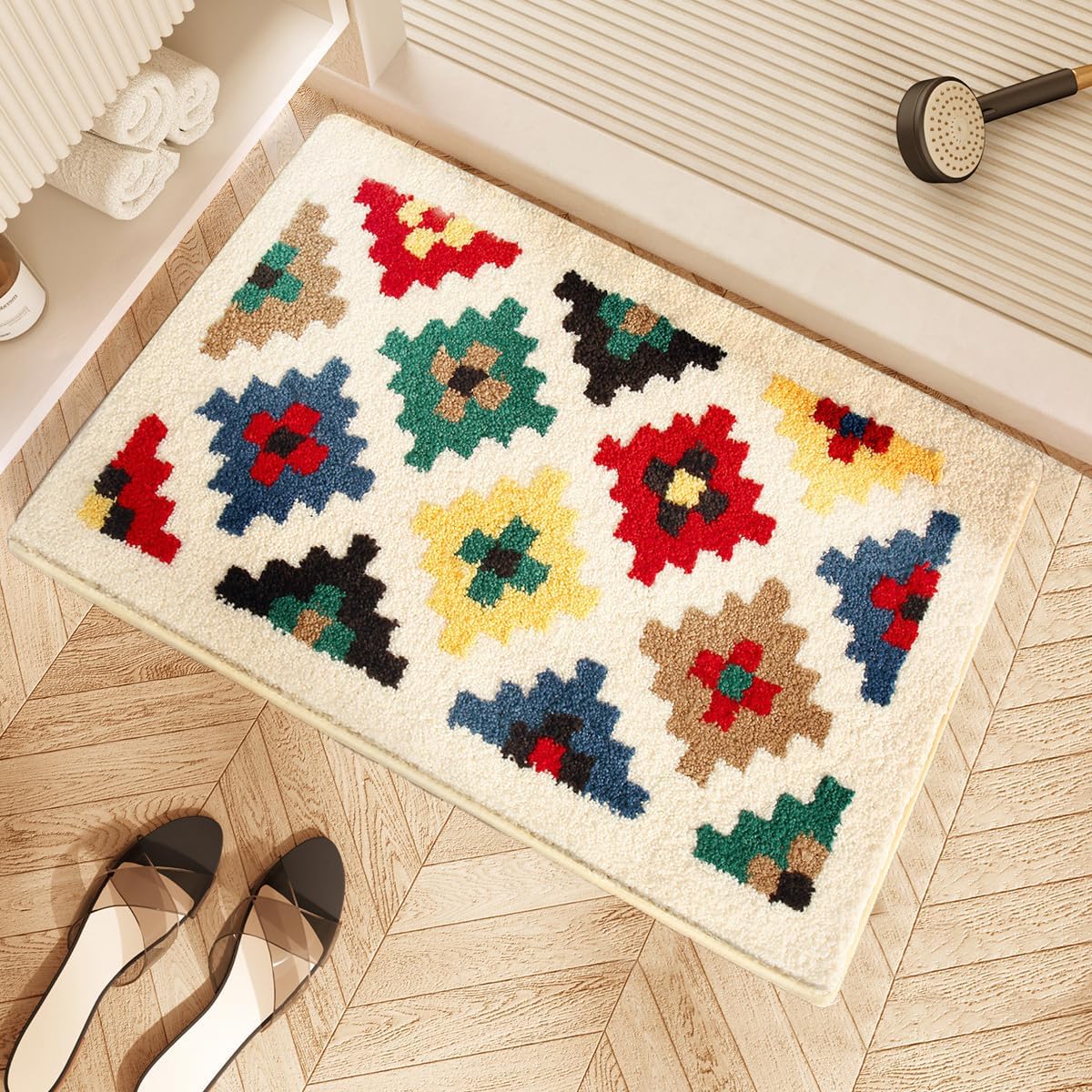 Buffalo Plaid Microfiber Bath Mat 19.6 x 31.5 Inches