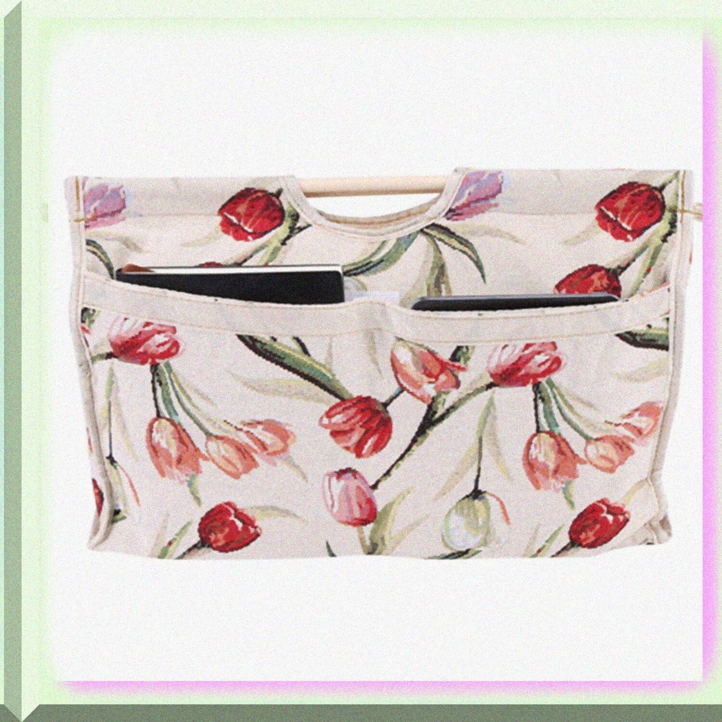 Knitting Yarn Storage Bag Rose Jacquard