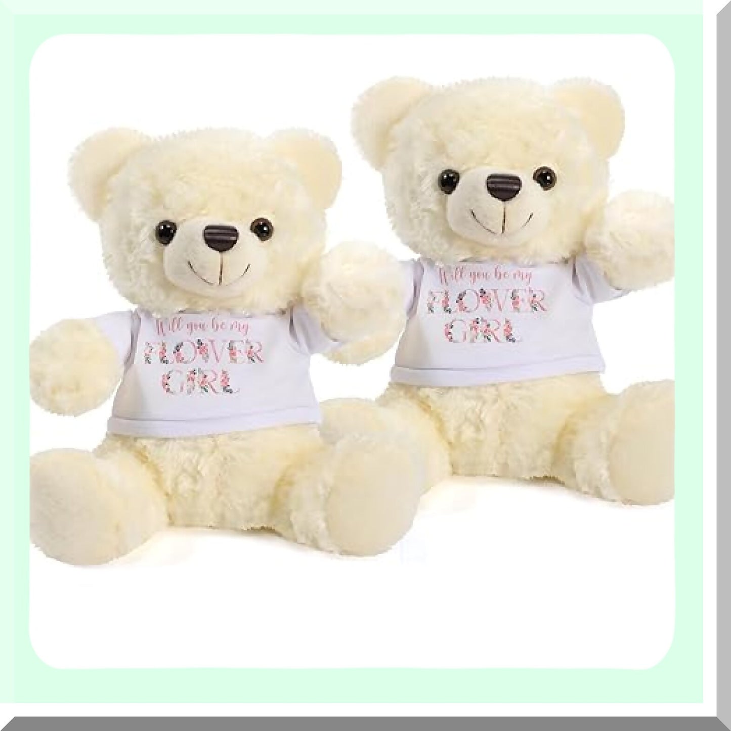 Cute Wedding Flower Girl Plush Bears for Gifts and Decor