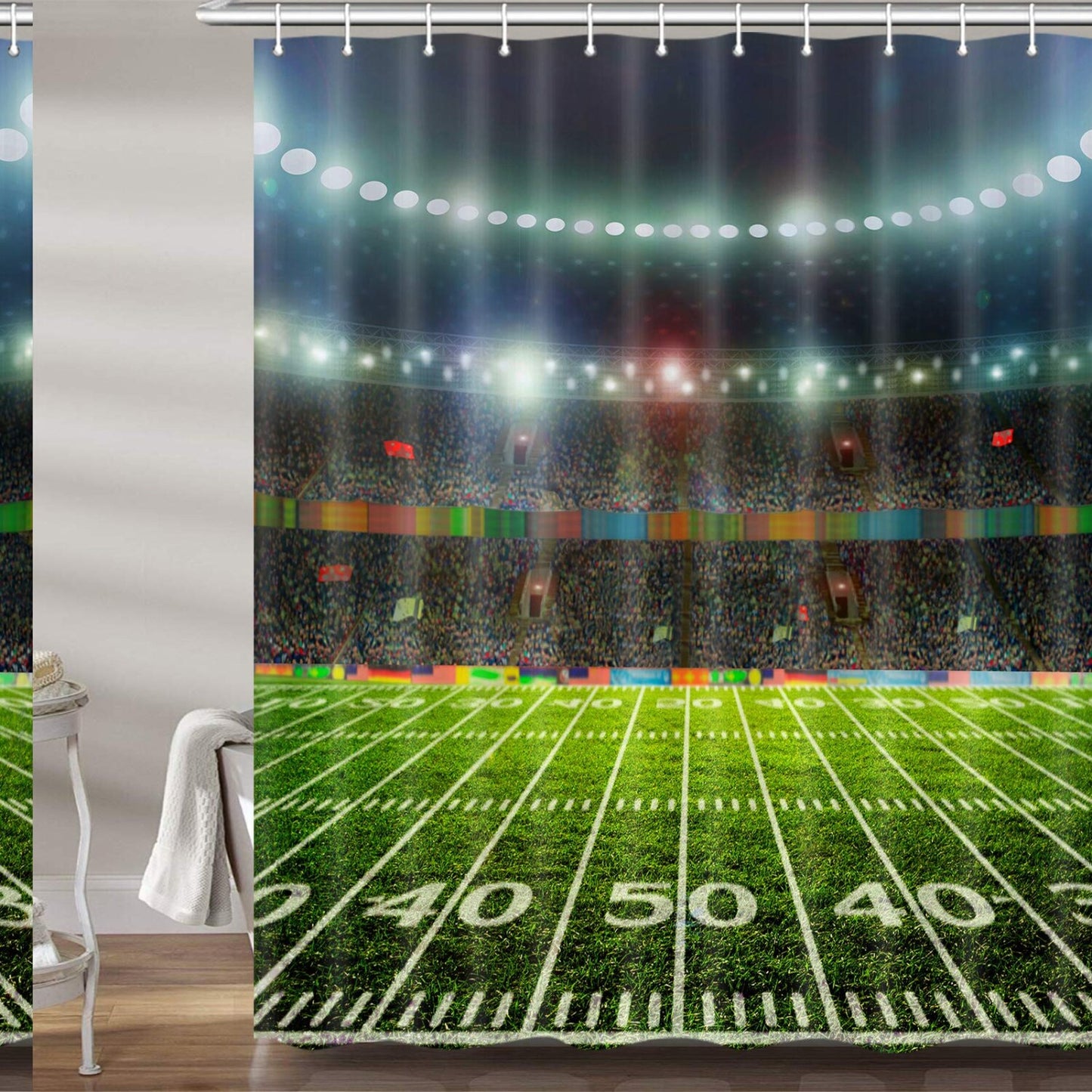 Football Field Shower Curtain for Bathroom 69" x 72"
