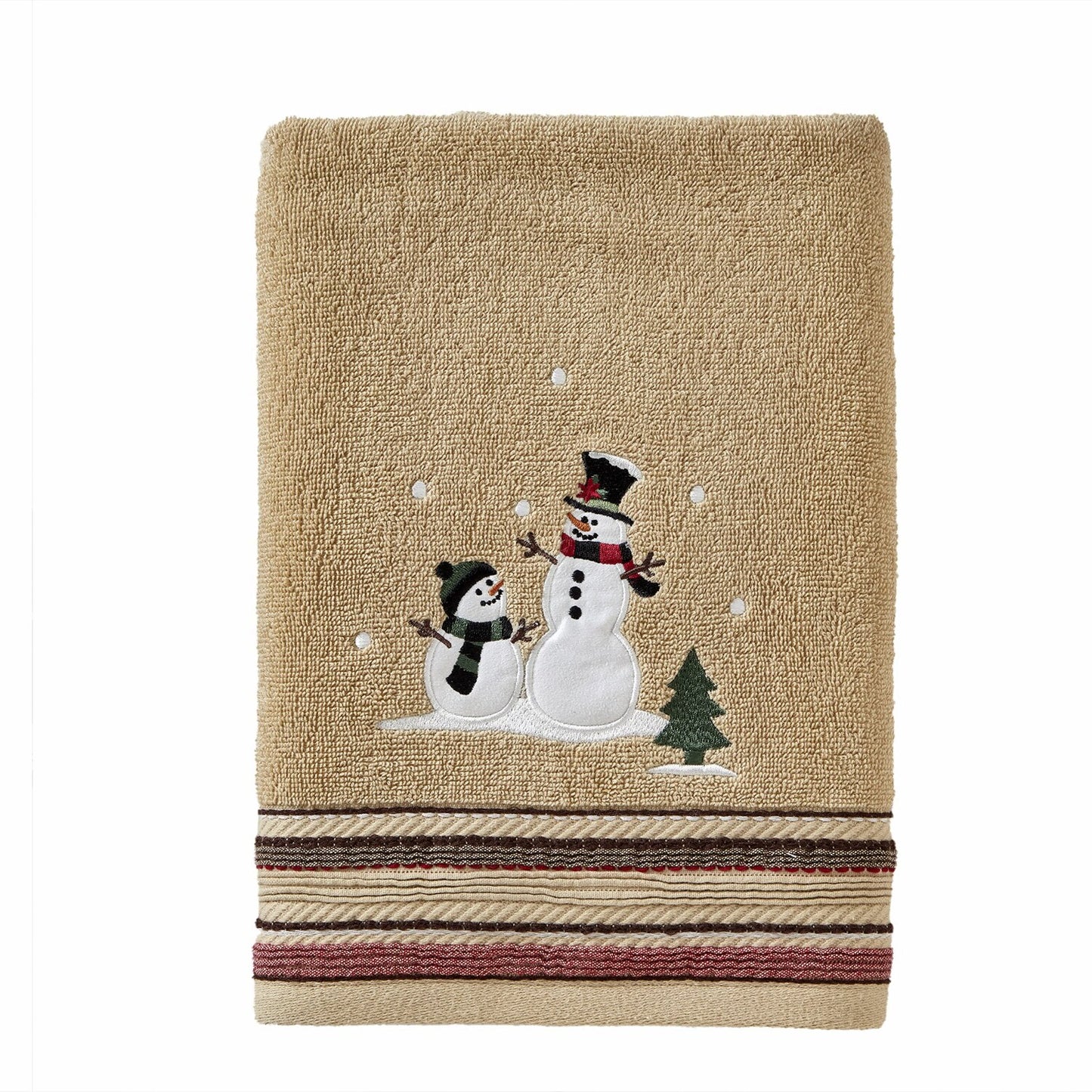 Rustic Plaid Snowman Bath Towel 24x48