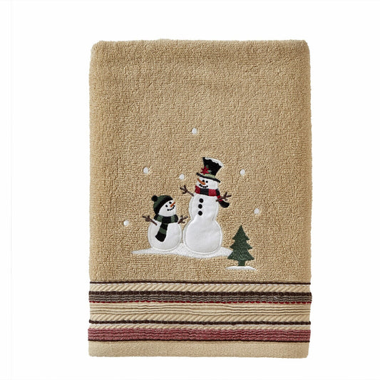 Rustic Plaid Snowman Bath Towel 24x48