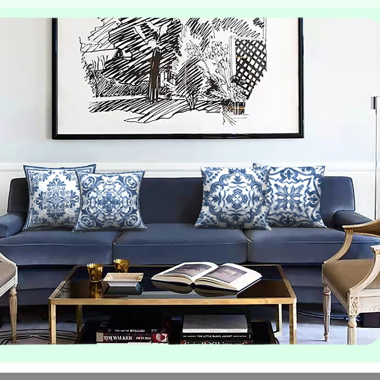 Vintage Boho Square Pillowcase Set - Decorative Cushion Covers for Bedroom, Sofa, Couch, Chair, Car - Home Decor Pillows 18 x 18 - Pack of 4