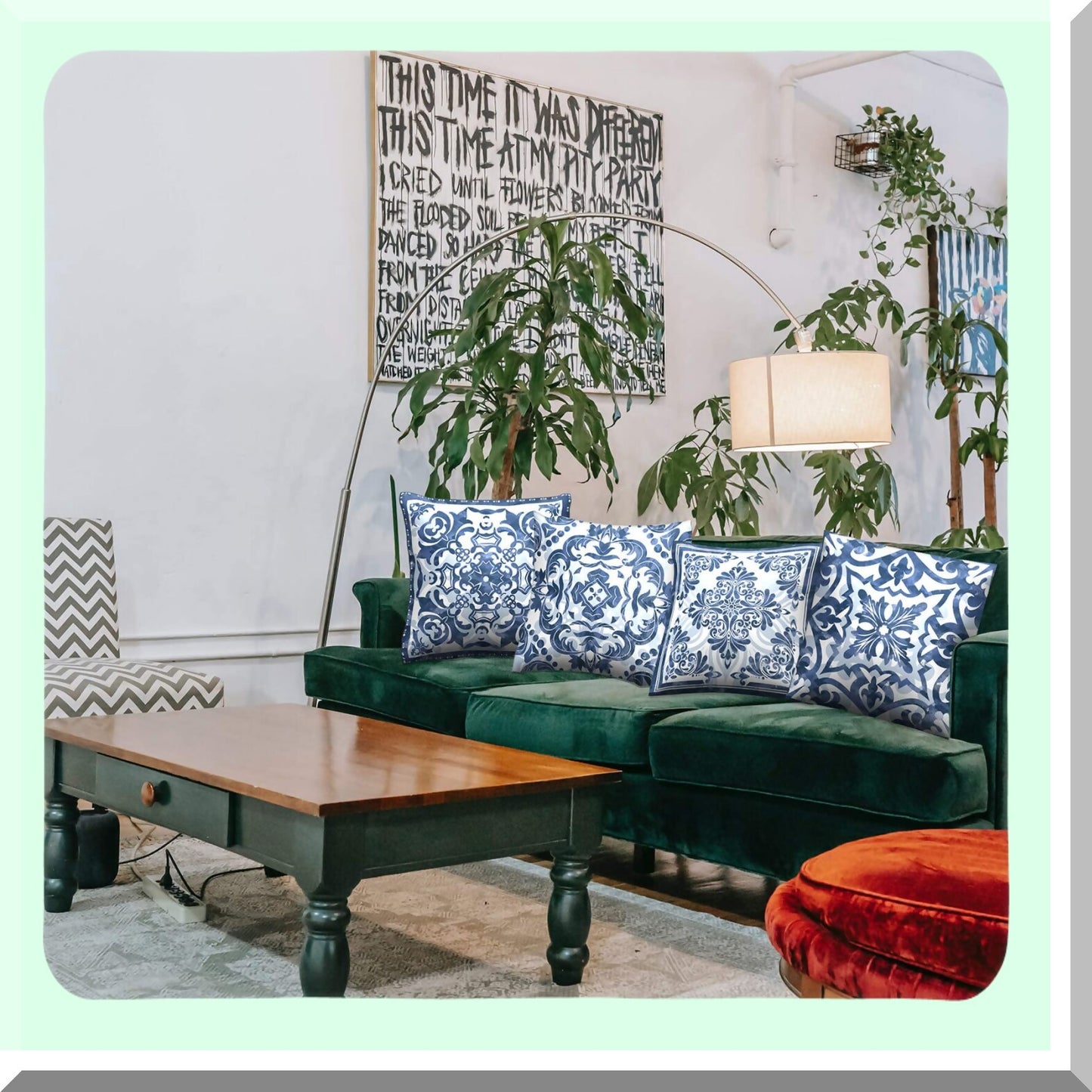 Vintage Boho Square Pillowcase Set - Decorative Cushion Covers for Bedroom, Sofa, Couch, Chair, Car - Home Decor Pillows 18 x 18 - Pack of 4