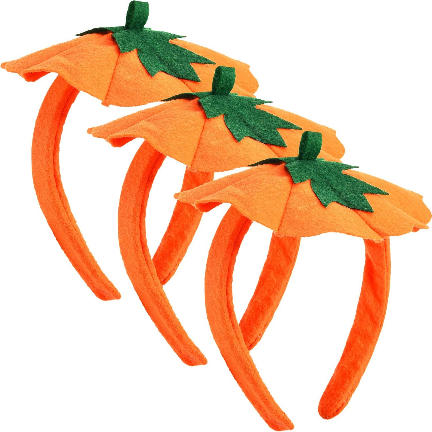 3-Piece Pumpkin Headbands for Parties and Festivals