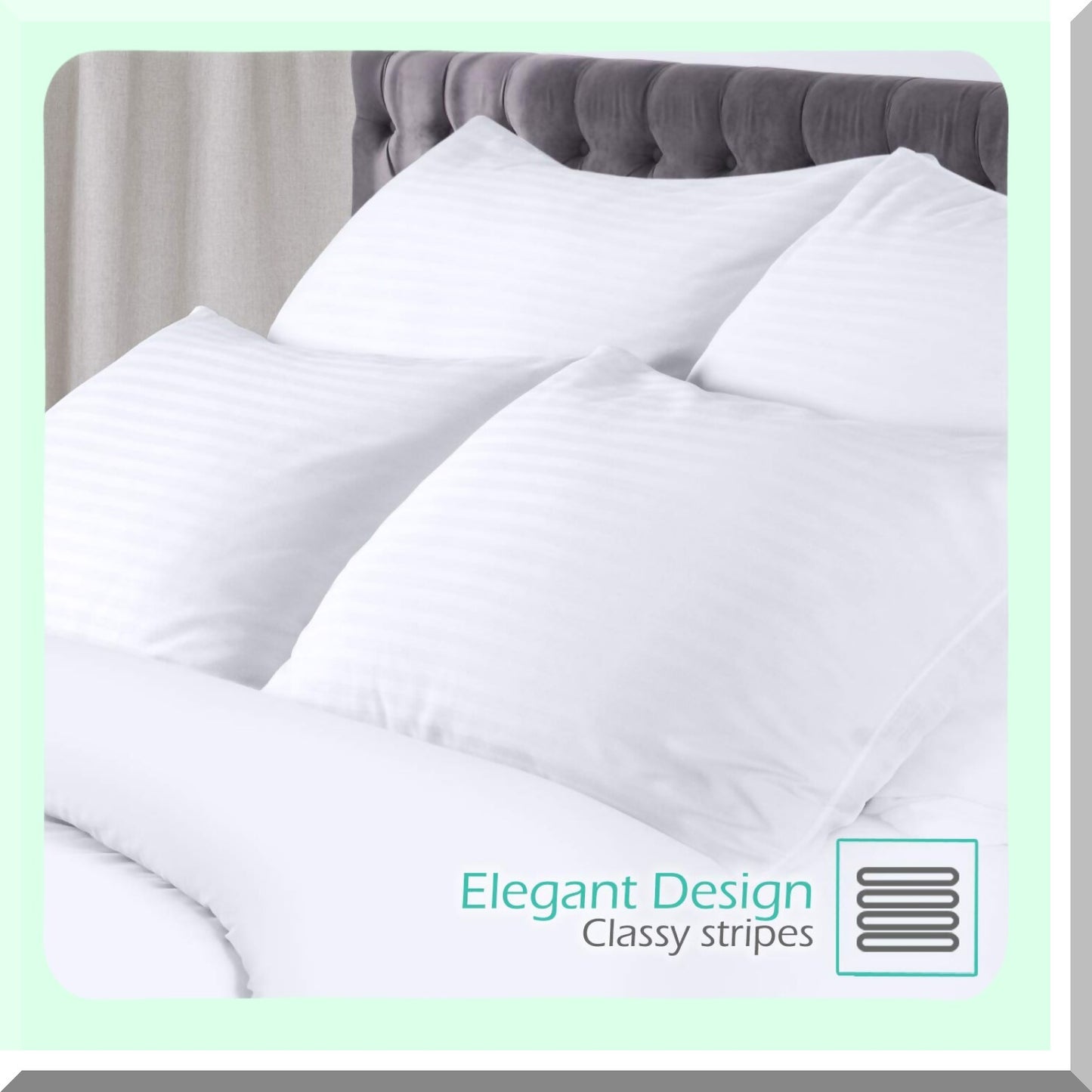 SleepWell Cotton Bliss Pillows - Queen Size Set of 2 | Down Alternative | Soft Poly Fiber Filling | White | 100% Cotton Covers | Bed Pillows for Sleeping