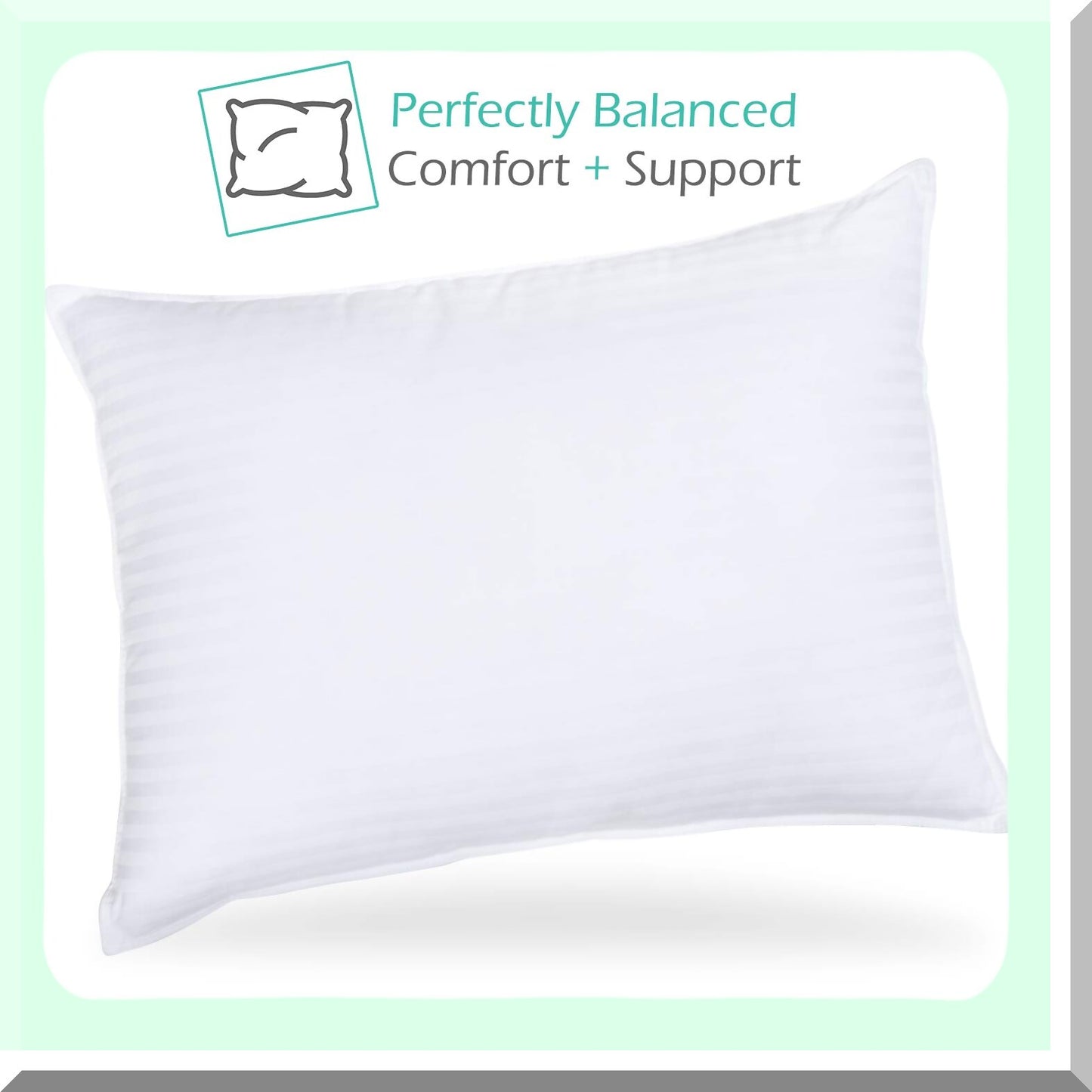 SleepWell Cotton Bliss Pillows - Queen Size Set of 2 | Down Alternative | Soft Poly Fiber Filling | White | 100% Cotton Covers | Bed Pillows for Sleeping