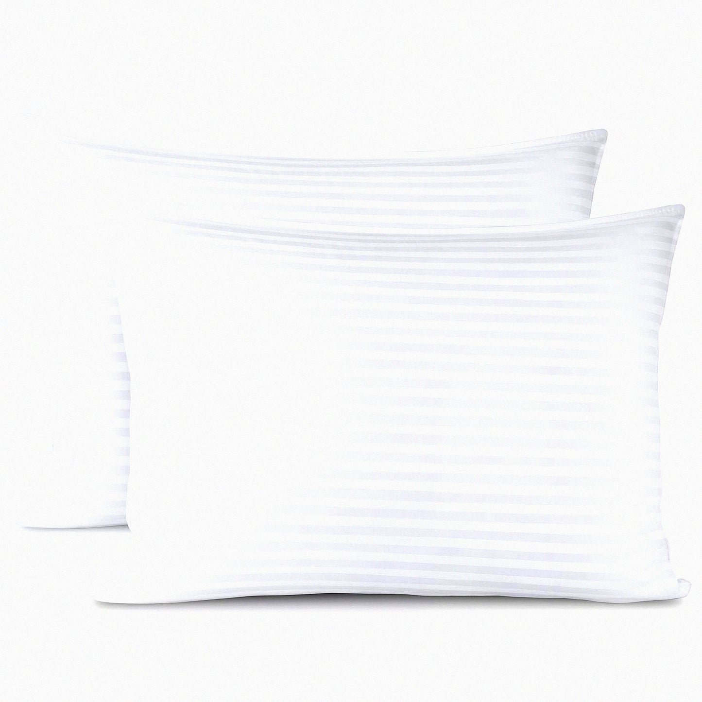 SleepWell Cotton Bliss Pillows - Queen Size Set of 2 | Down Alternative | Soft Poly Fiber Filling | White | 100% Cotton Covers | Bed Pillows for Sleeping