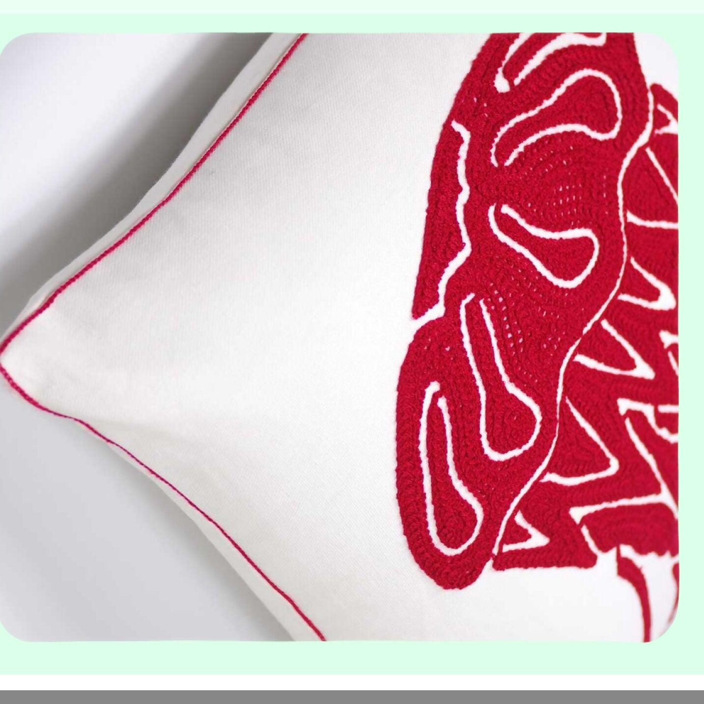 Nautical Animal Embroidered Pillow Cover - Coastal Decor Square 18" Canvas Cushion Cover - Cute Sea Creature Theme for Home Decoration by Red-Jellyfish