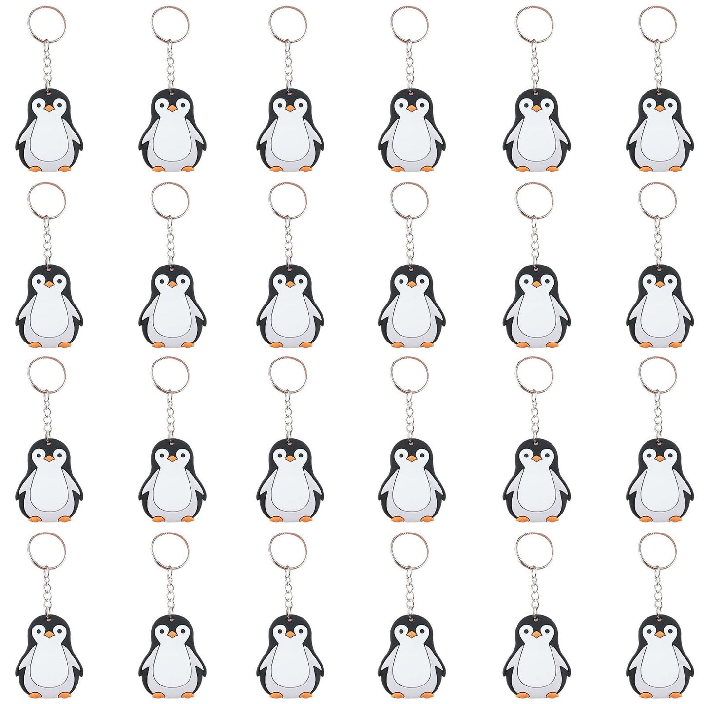 Arctic Penguin Keychain Pack - Fun Polar Party Favors for Kids! Perfect for Winter Birthdays and Penguin Lovers. Set of 24 Key Rings.
