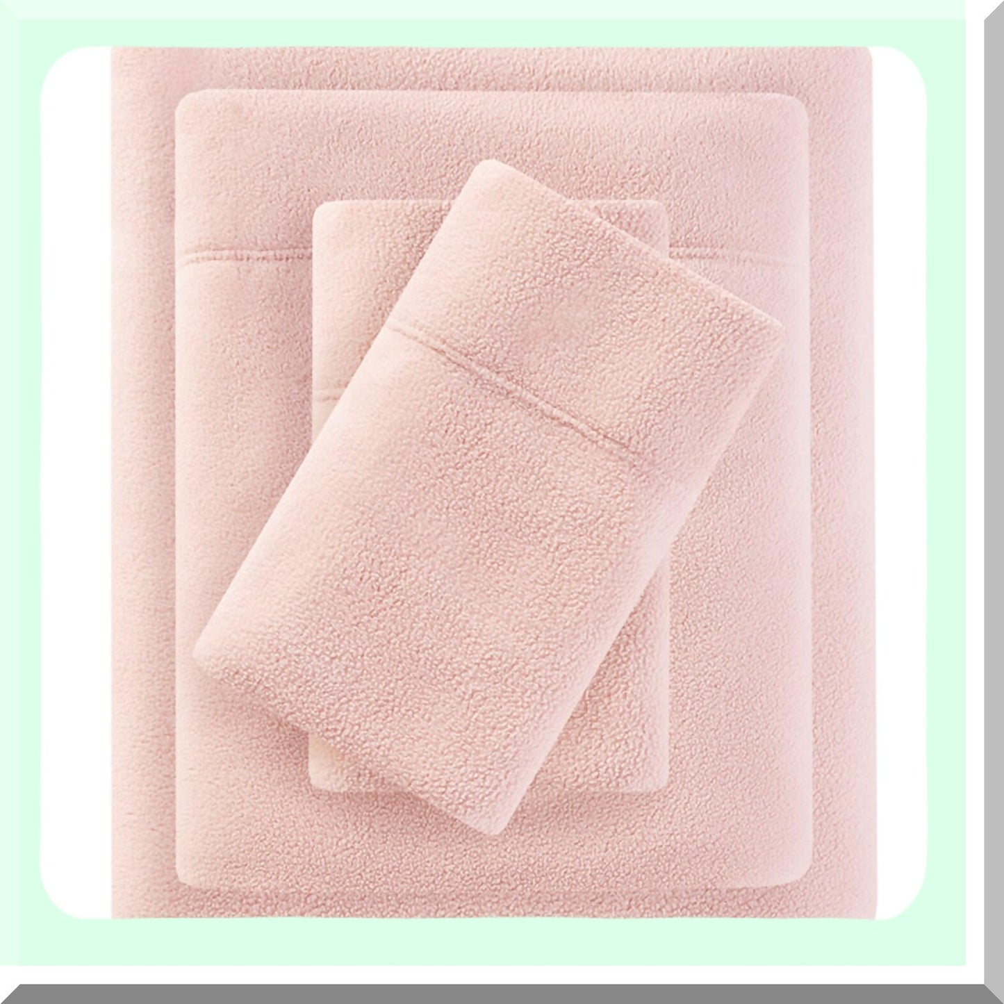 WinterDreams Plush Fleece Sheet Set - Queen Size - Cozy Bedding with Deep Pocket Fitted Sheets - Soft & Warm Microfiber Bed Set - Blush Color - 4 Piece Collection