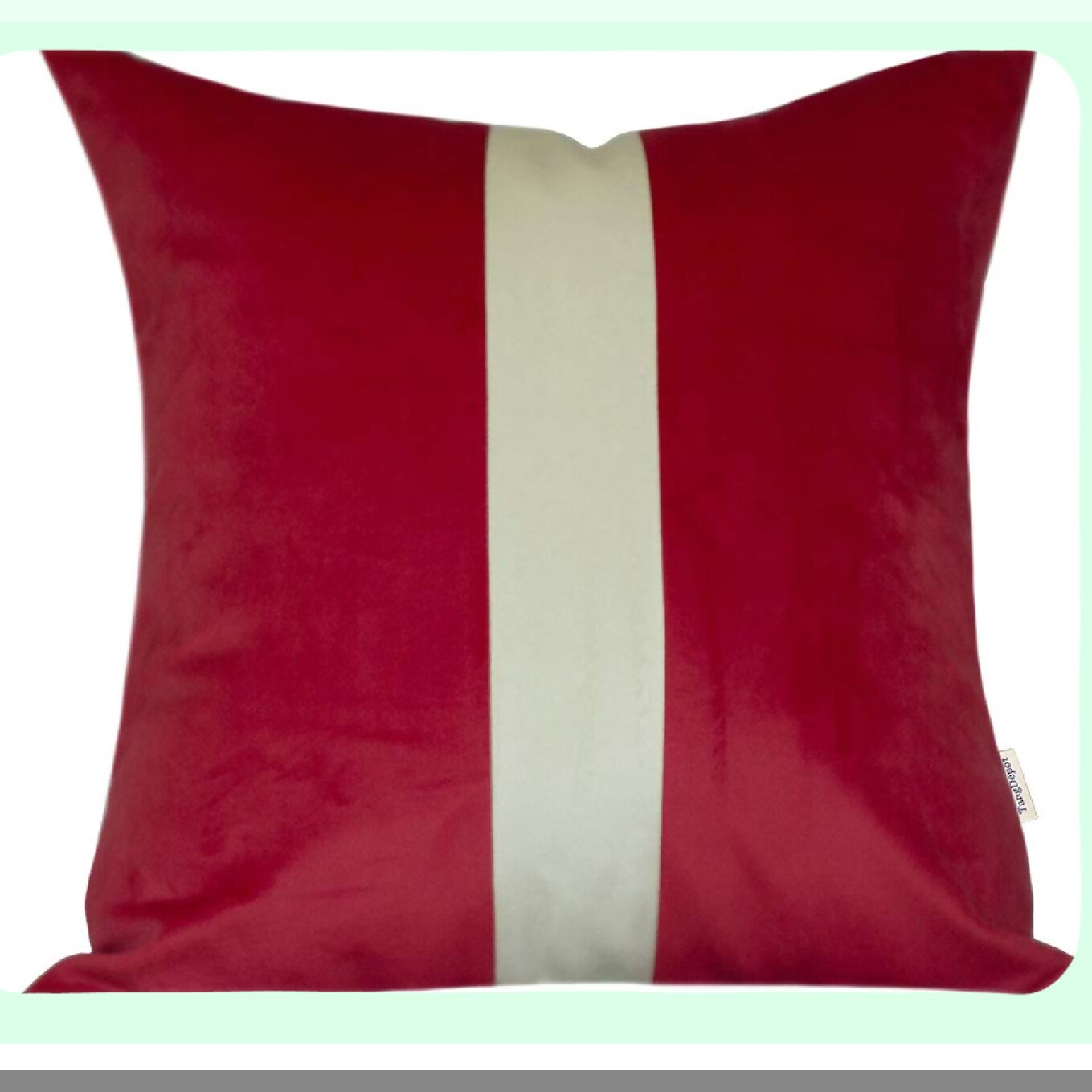 Luxury Velvet Stripe Pillow Covers - Set of 2 Decorative Cushion Cases, Soft Indoor/Outdoor Throw Pillows 18"x18" (Red)