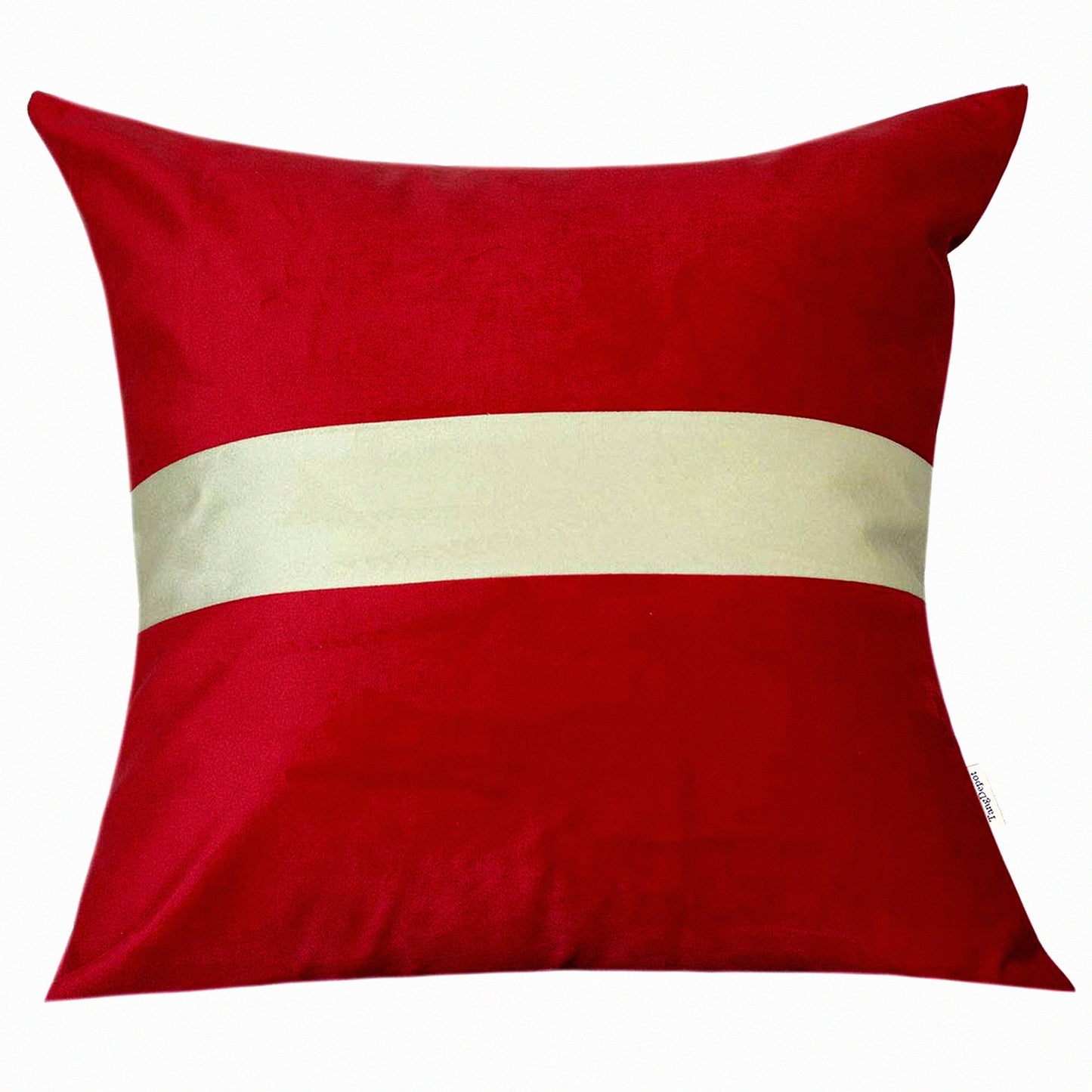 Luxury Velvet Stripe Pillow Covers - Set of 2 Decorative Cushion Cases, Soft Indoor/Outdoor Throw Pillows 18"x18" (Red)