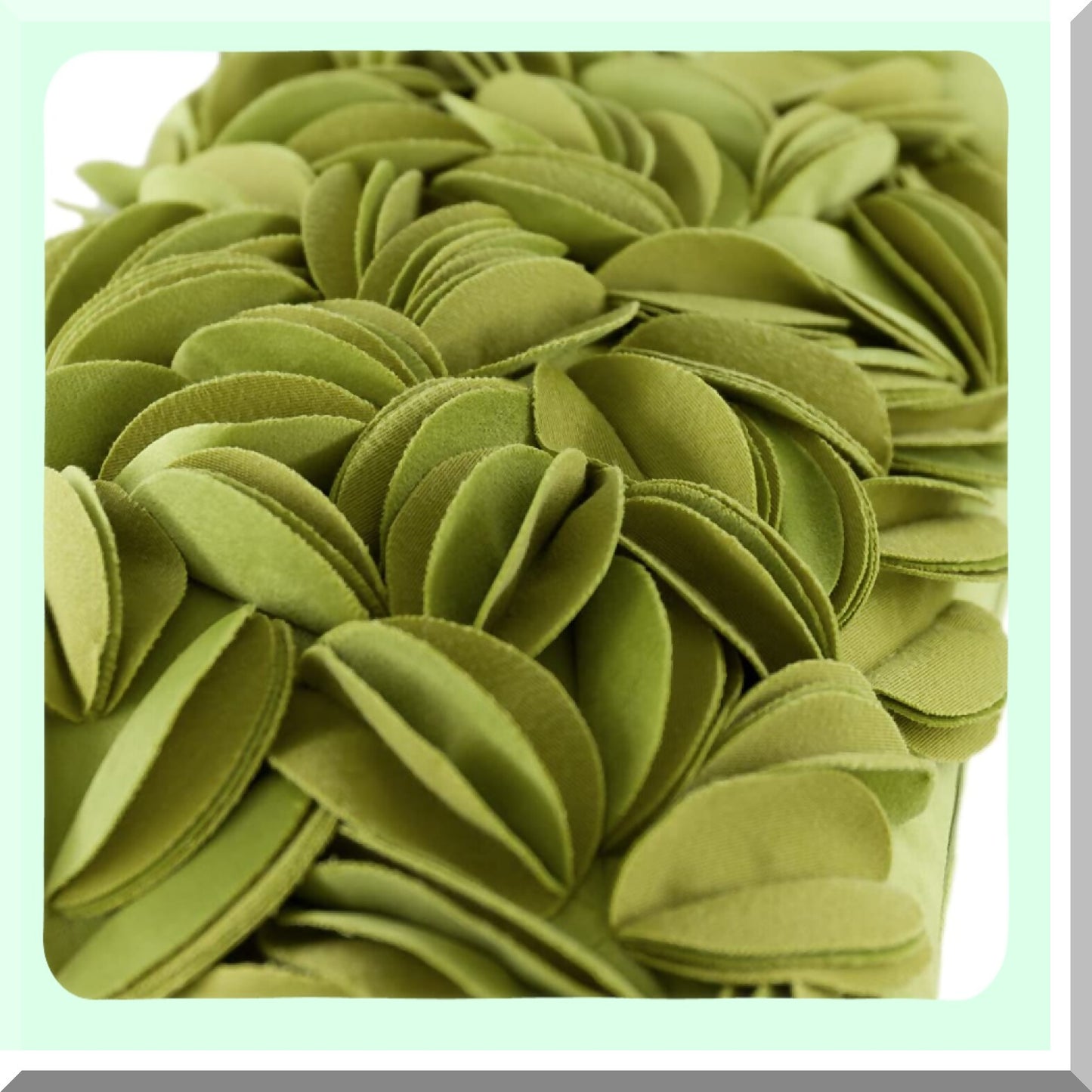 Velvet Green 3D Floral Pillowcase - Soft Cushion Cover for Bed Couch Sofa - Decorative Throw Pillow Cover - Living Room Decor - 12 x 20 Inches