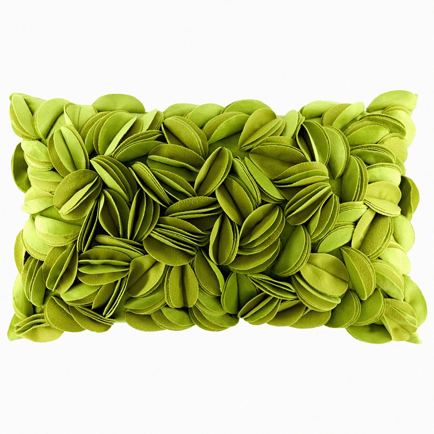 Velvet Green 3D Floral Pillowcase - Soft Cushion Cover for Bed Couch Sofa - Decorative Throw Pillow Cover - Living Room Decor - 12 x 20 Inches