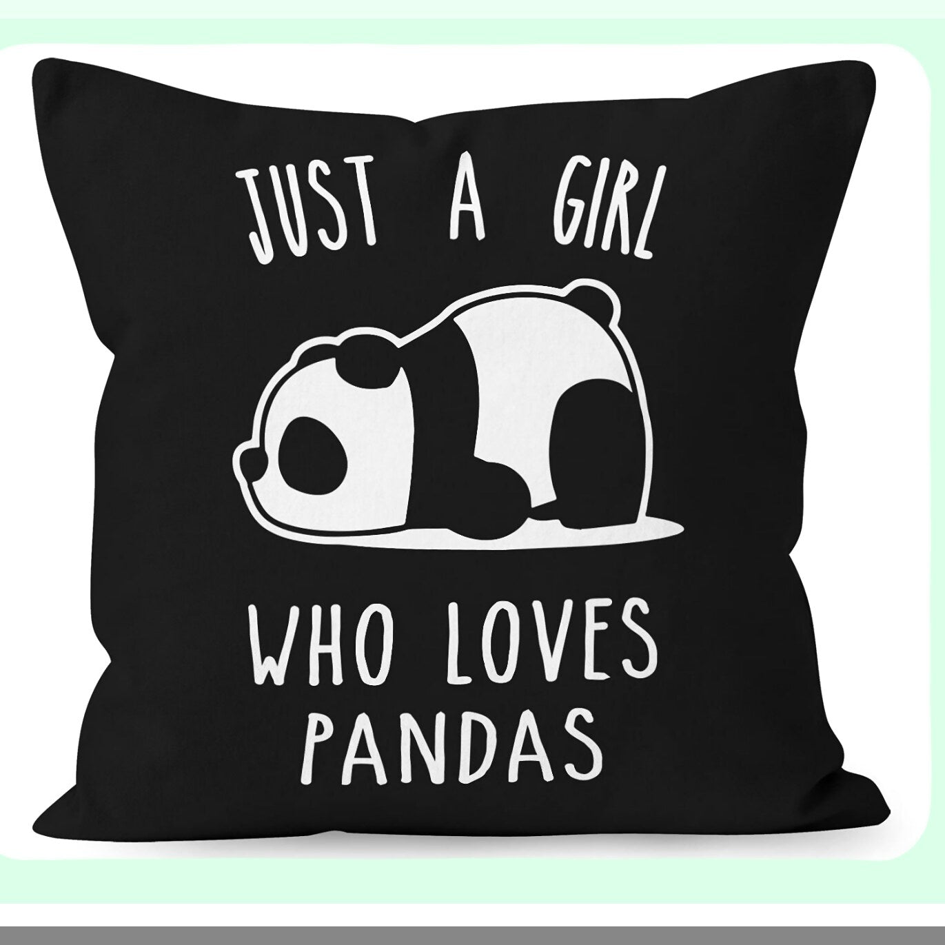 Panda Love Decorative Pillow Cover - 18x18 Inch Cartoon Bear Lover Gift for Home Room Sofa Bedroom Decorations - Cute Panda Throw Pillow