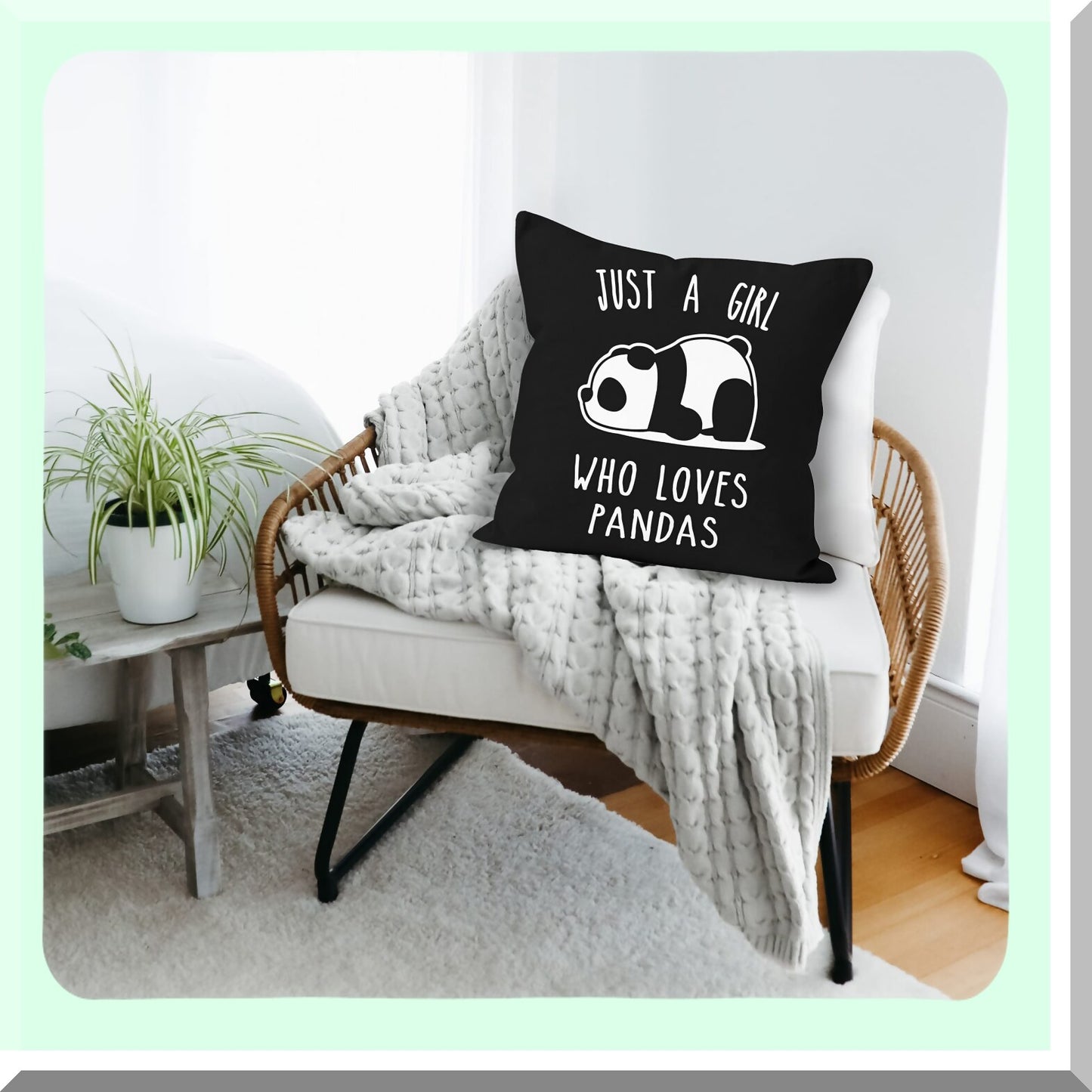 Panda Love Decorative Pillow Cover - 18x18 Inch Cartoon Bear Lover Gift for Home Room Sofa Bedroom Decorations - Cute Panda Throw Pillow