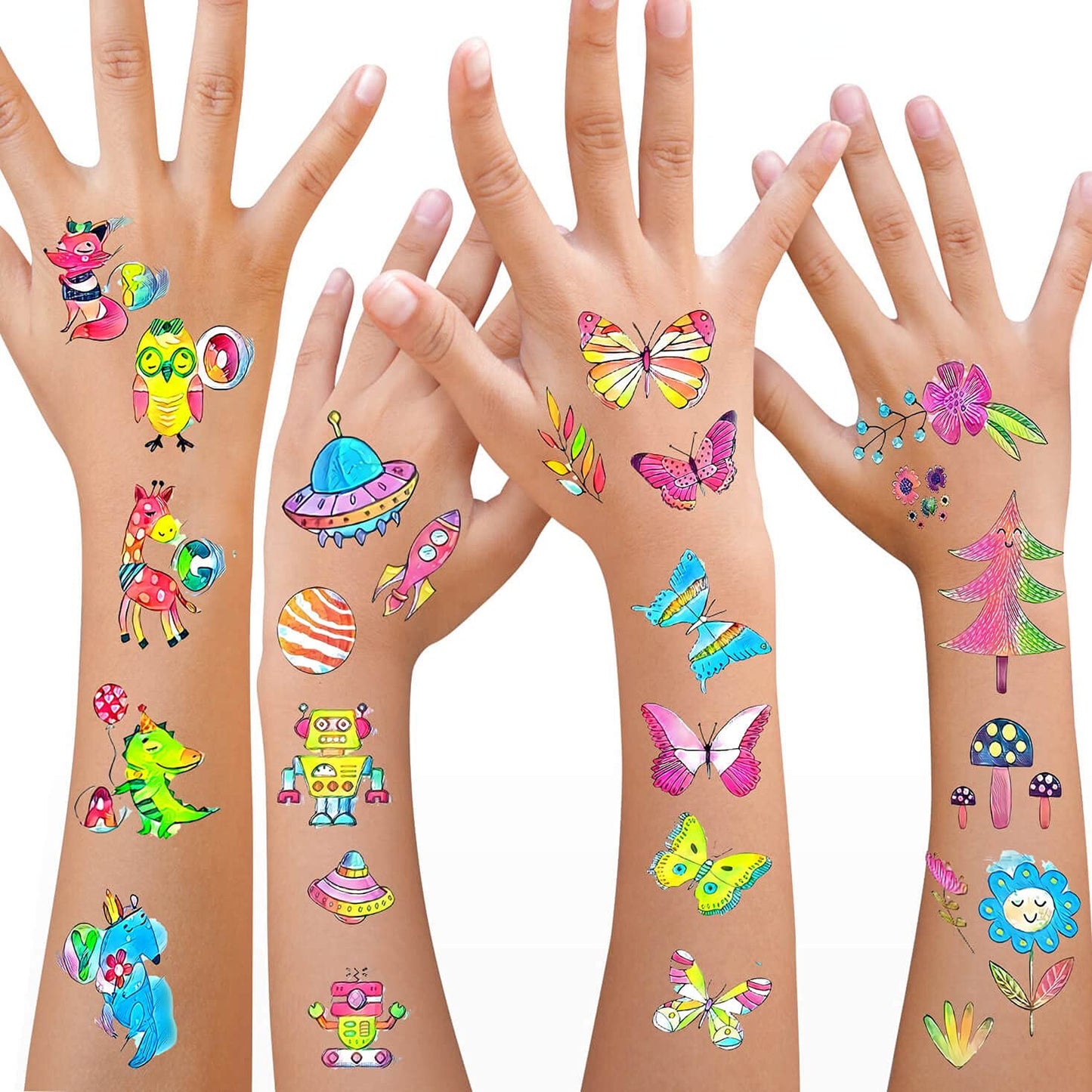 120+ Colorful Tie Dye Temporary Tattoos for Kids and Parties