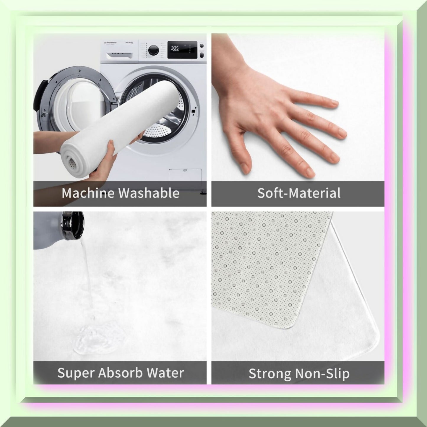 Boho Cream Beige Bathroom Rug 16x24