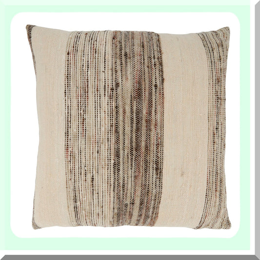 Luxury Grey Cotton Pillow Cover - Marguerite Collection - 20" x 20" - Soft & Stylish Banded Design - Premium Quality Home Decor Accessory