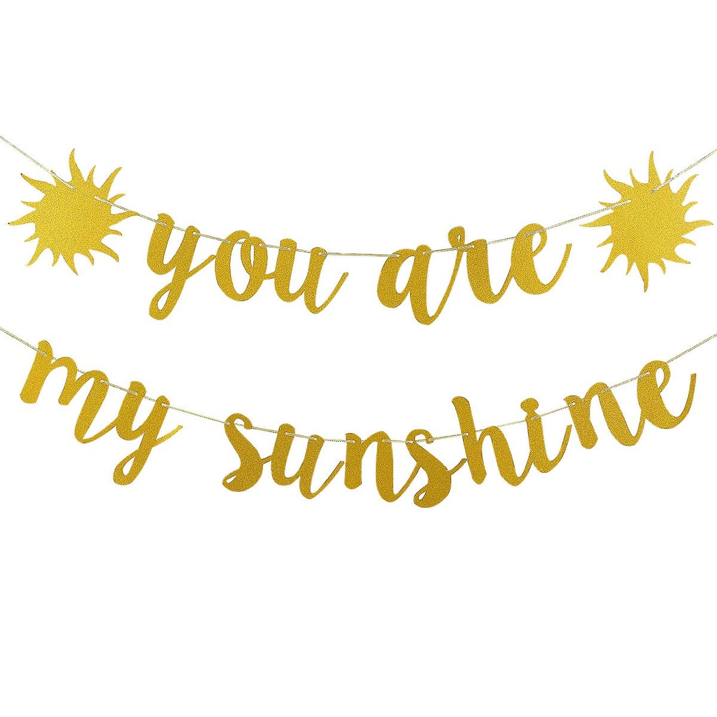Gold Glitter Sunshine Banner for Baby Shower and Birthday Parties