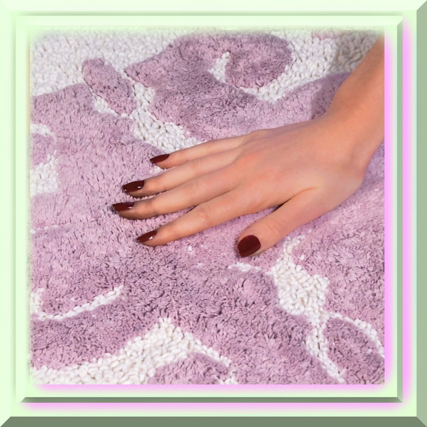 Iron Gate 2pc White Lilac Scroll Bath Rug Set