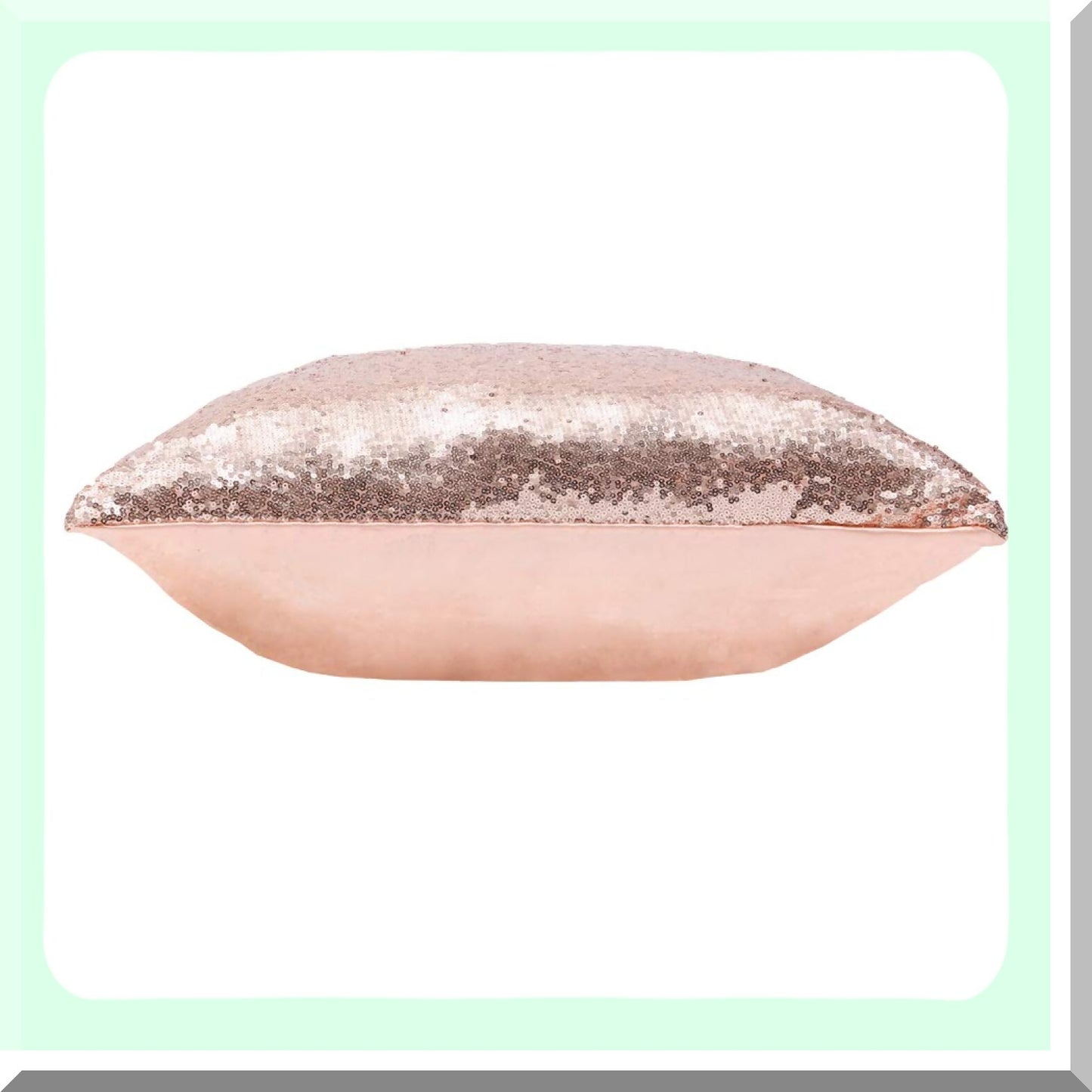 Rose Gold Sequin Sparkle Pillow Covers - Set of 2 | Decorative Throw Pillows for Couch Sofa | 18 X 18 Inches Glam Home Decor